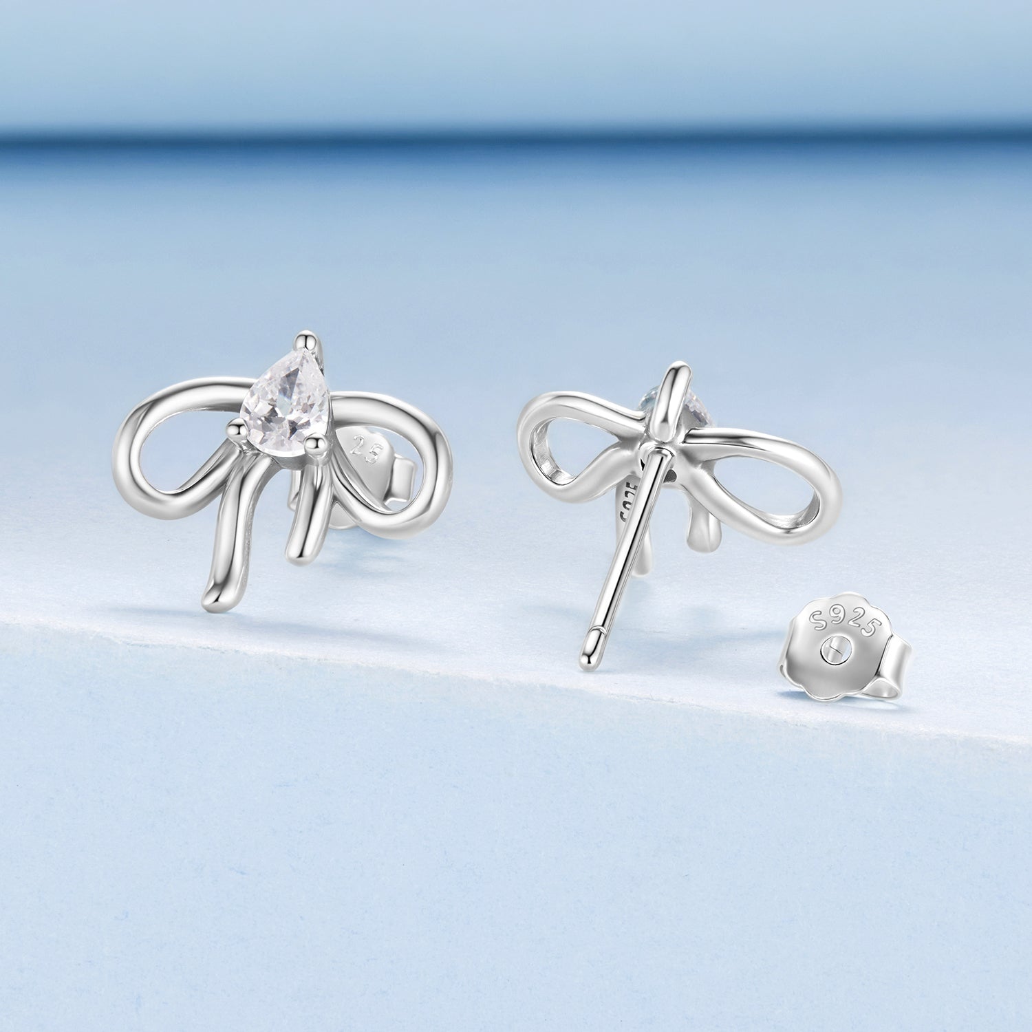 925 Sterling Silver Earrings with Pavé Setting & Oxidized Finish DestGlow