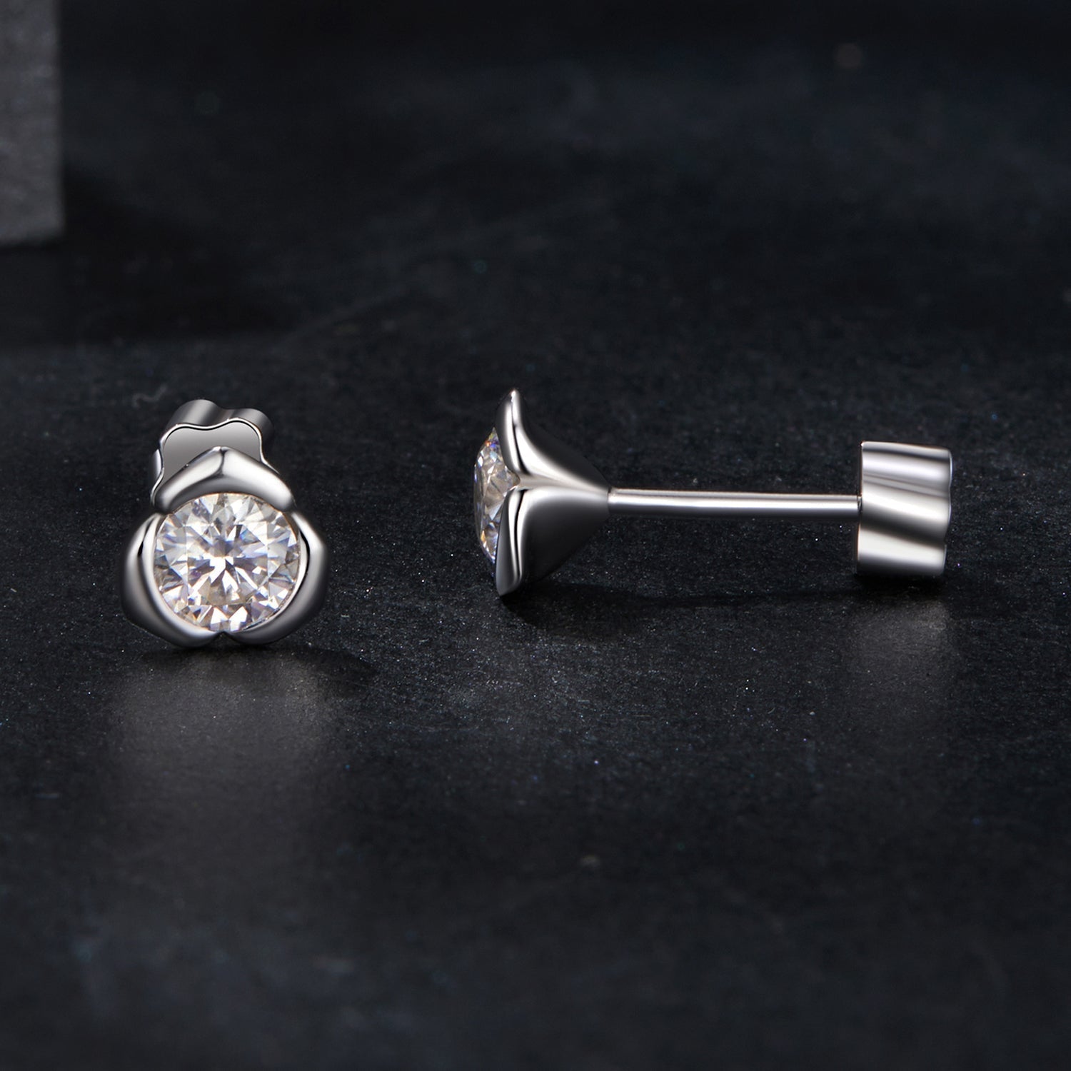 925 Sterling Silver 0.3 Carat Moissanite Earrings for Women DestGlow
