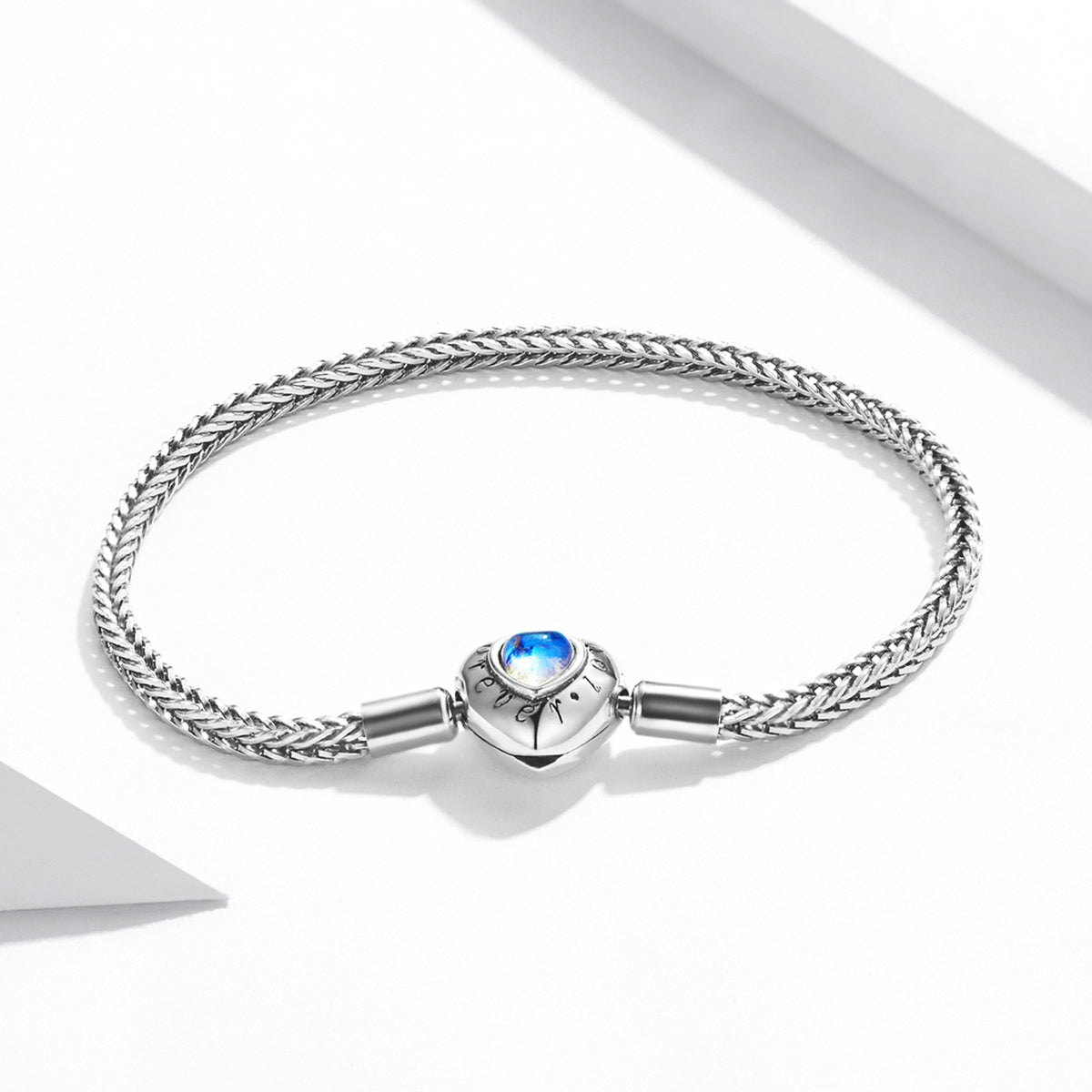 925 Sterling Silver Moonstone Bracelet 17cm for Women DestGlow