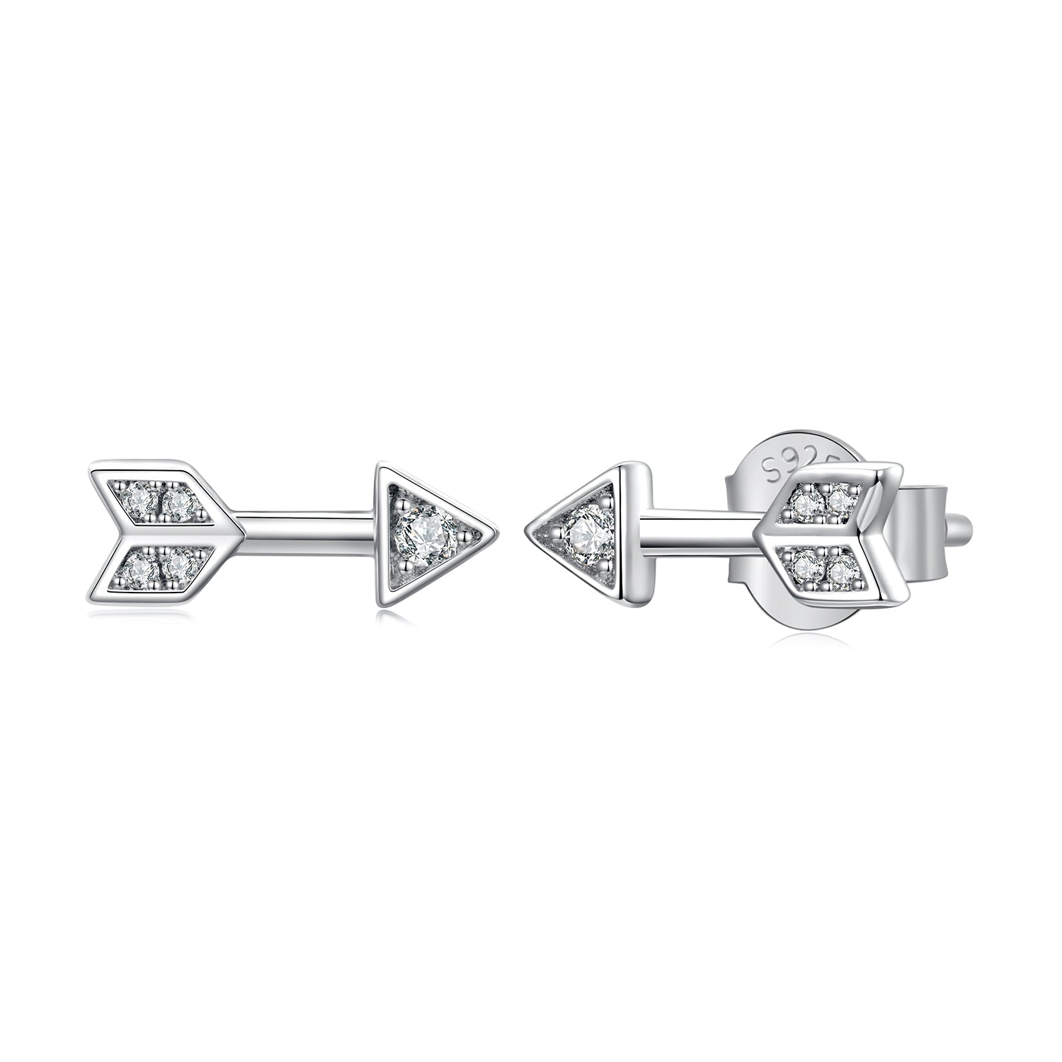 925 Sterling Silver 0.08ct and 0.12ct Moissanite Earrings in White Gold for Women DestGlow