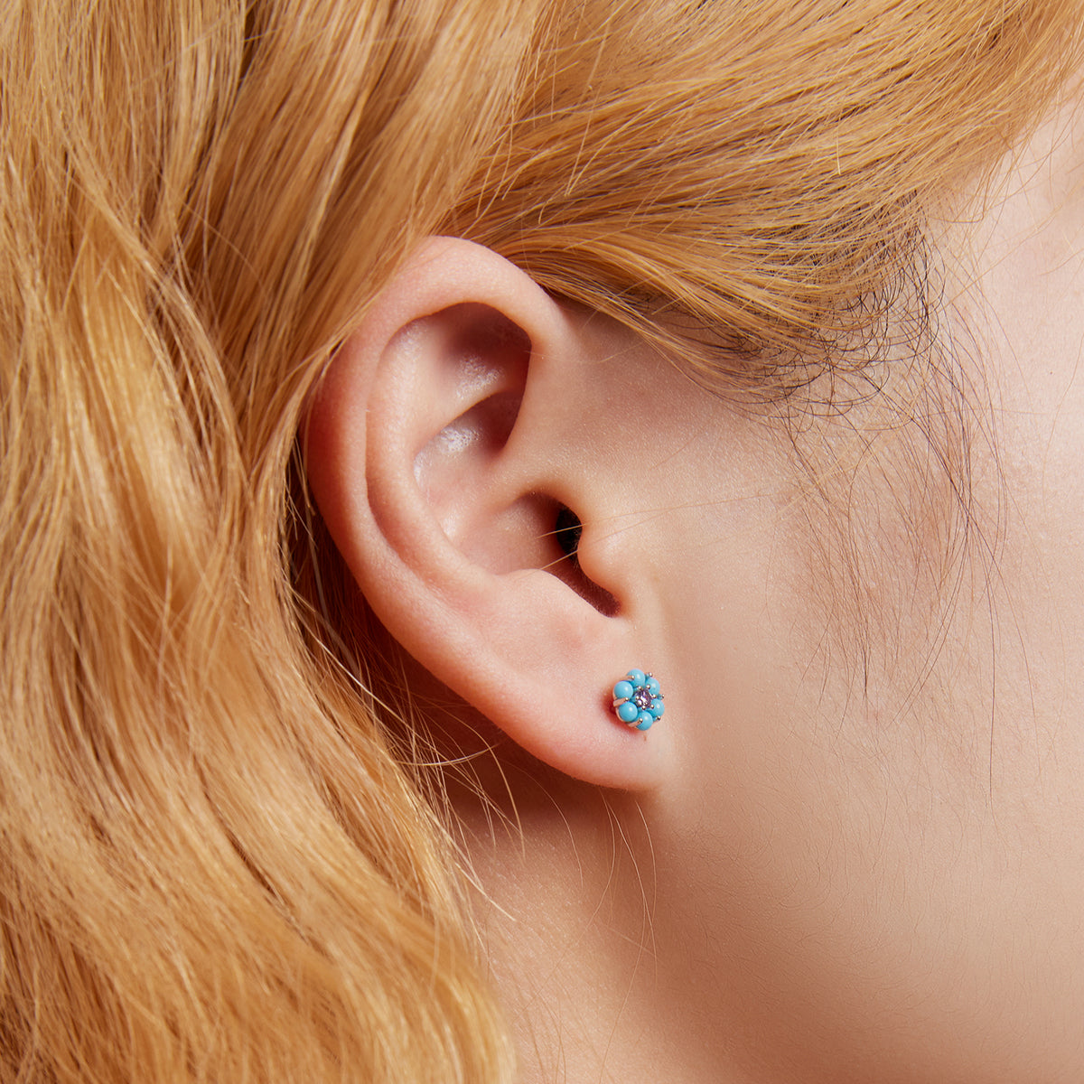 925 Sterling Silver Turquoise Pavé Setting CZ Earrings for Women DestGlow