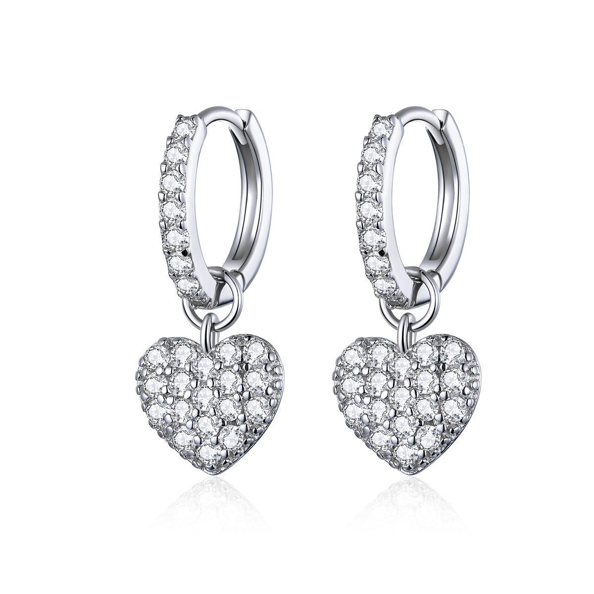 925 Sterling Silver CZ Pavé Setting Earrings for Women DestGlow