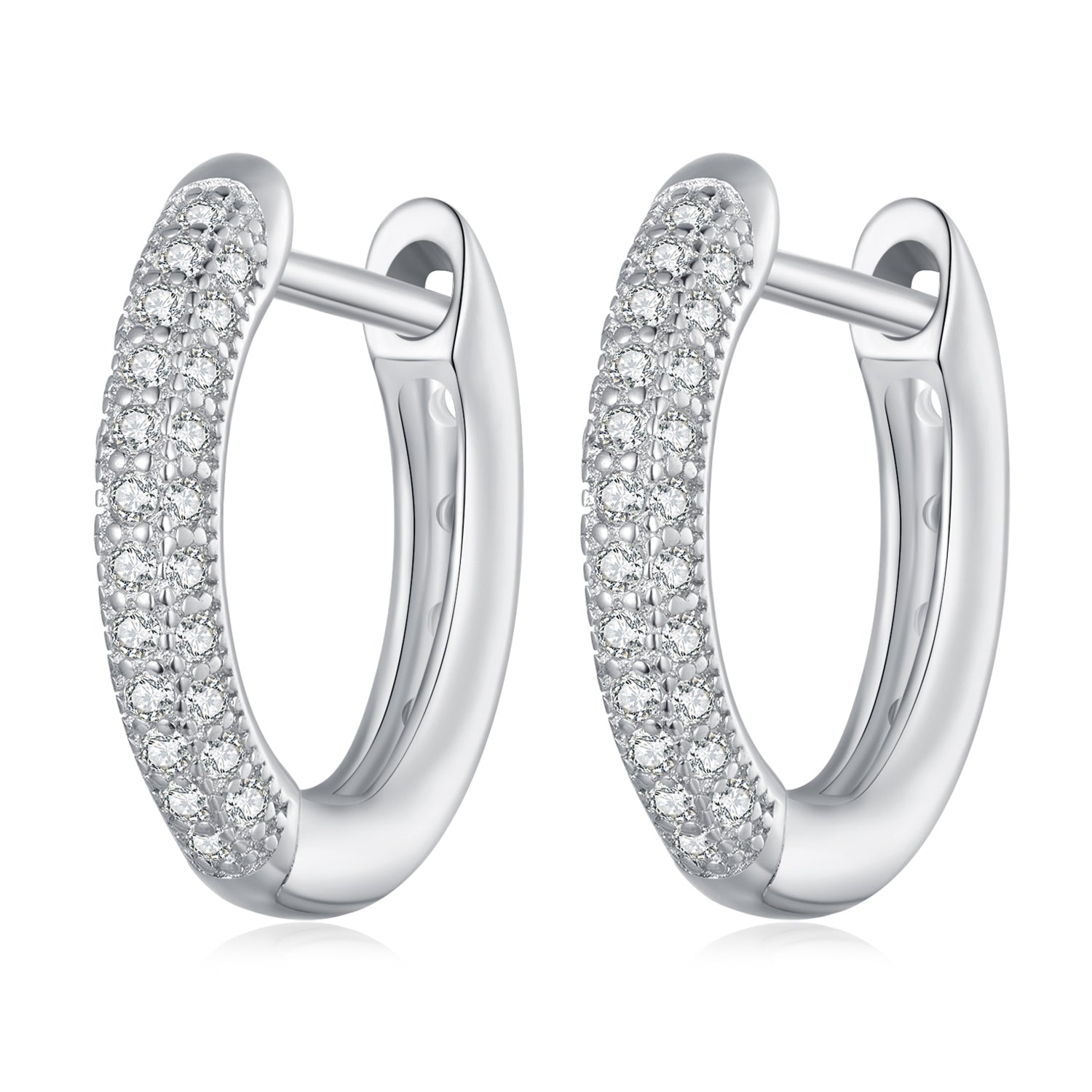 925 Sterling Silver Pavé Setting CZ Earrings for Women DestGlow