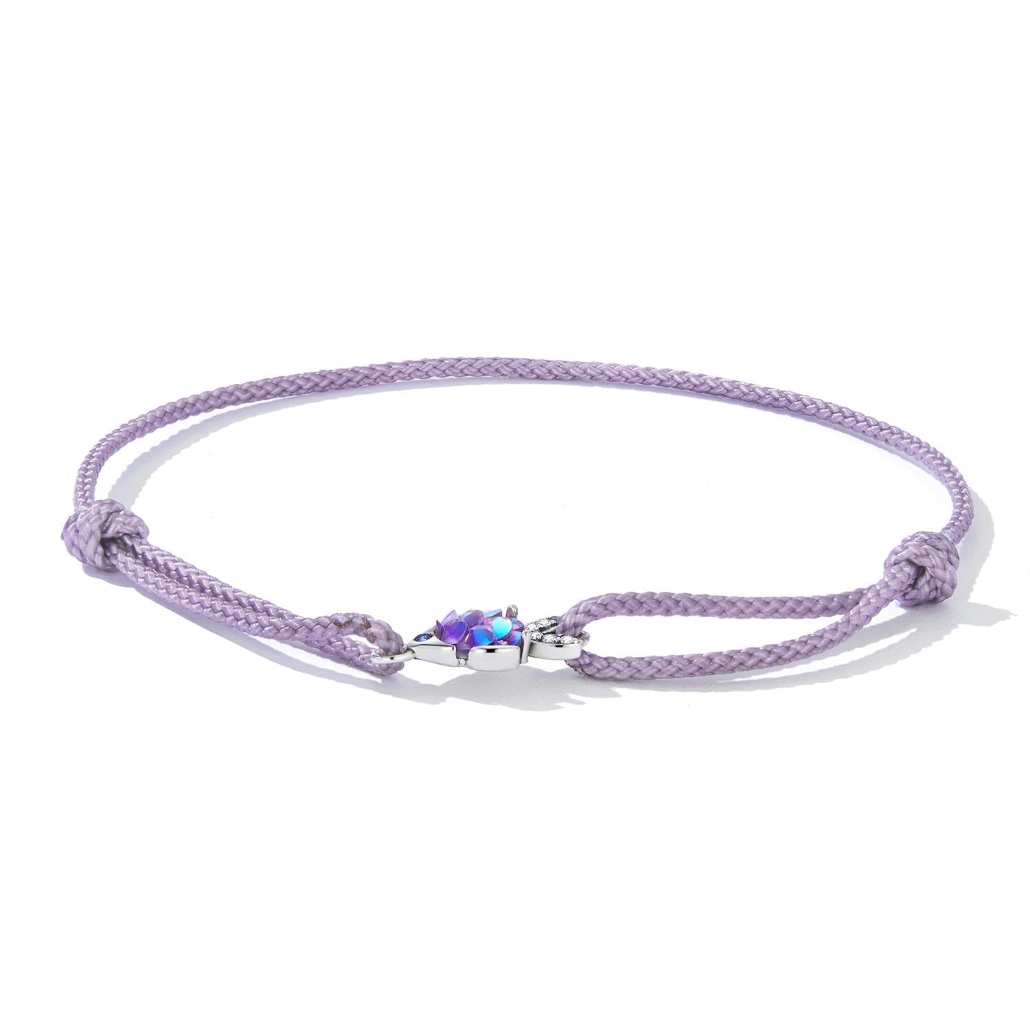 925 Sterling Silver Adjustable 24cm CZ Resin Bracelet for Women DestGlow