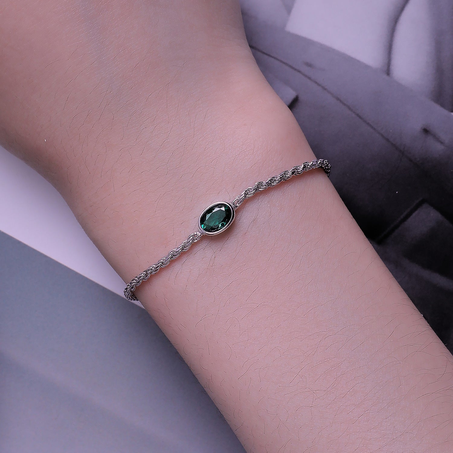 925 Sterling Silver Bracelet with CZ Pendants 150mm + 60mm Adjustable Size DestGlow