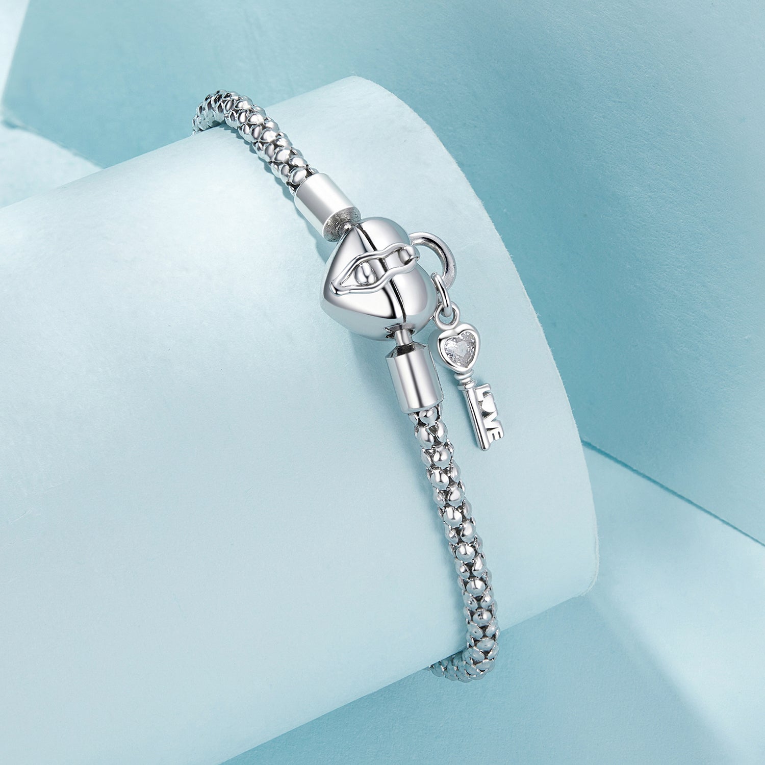 925 Sterling Silver Pavé Setting CZ Bracelet Size 17.0 for Women DestGlow