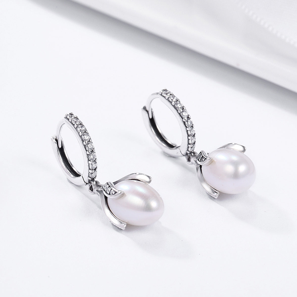 925 Sterling Silver Oxidized Silver Freshwater Pearl Earrings DestGlow