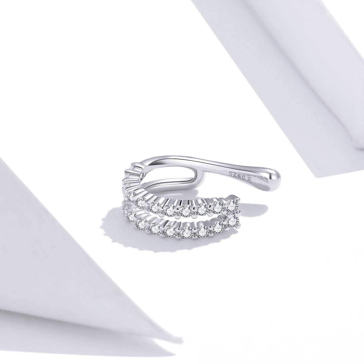 925 Sterling Silver Plated Platinum CZ Earrings DestGlow
