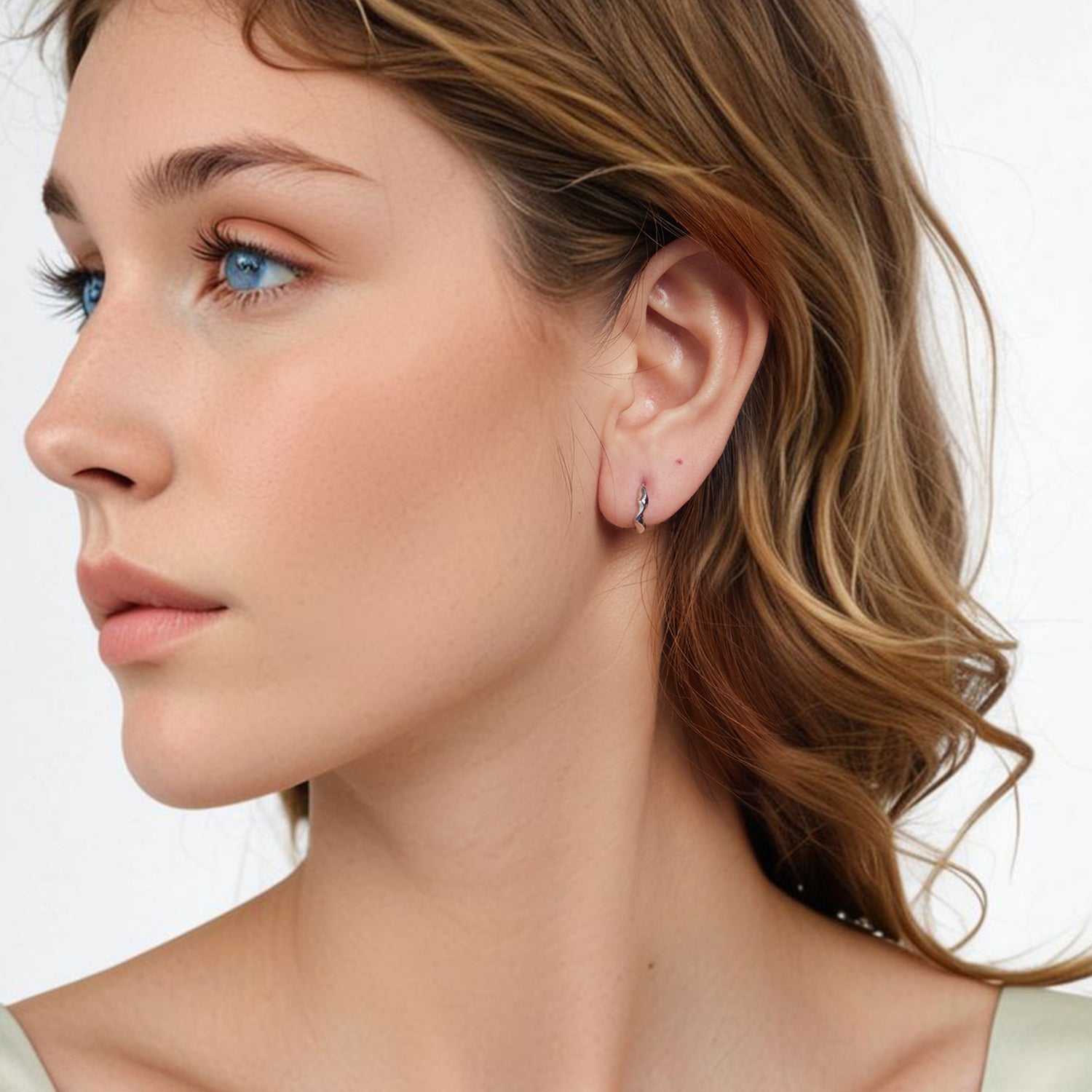 925 Sterling Silver White Gold Plated Earrings DestGlow