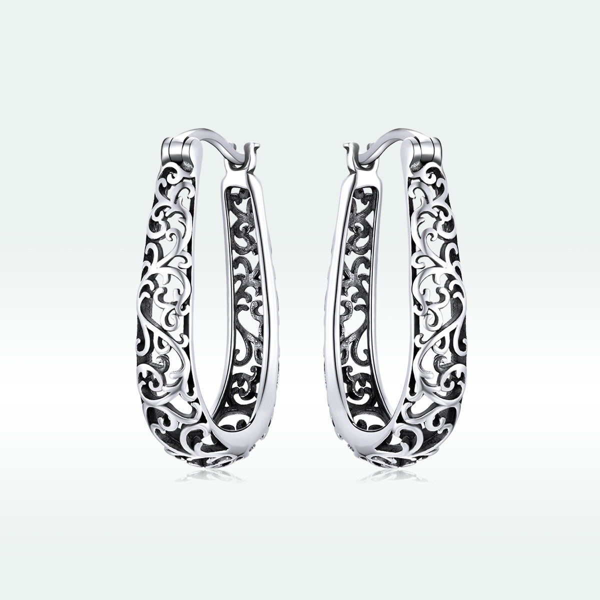 925 Sterling Silver Earrings 2.3*0.4cm Oxidized Silver for Women DestGlow