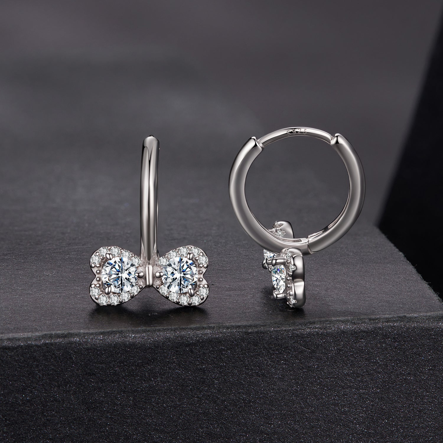925 Sterling Silver Moissanite 0.20 Carat Earrings Plated White Gold for Women DestGlow