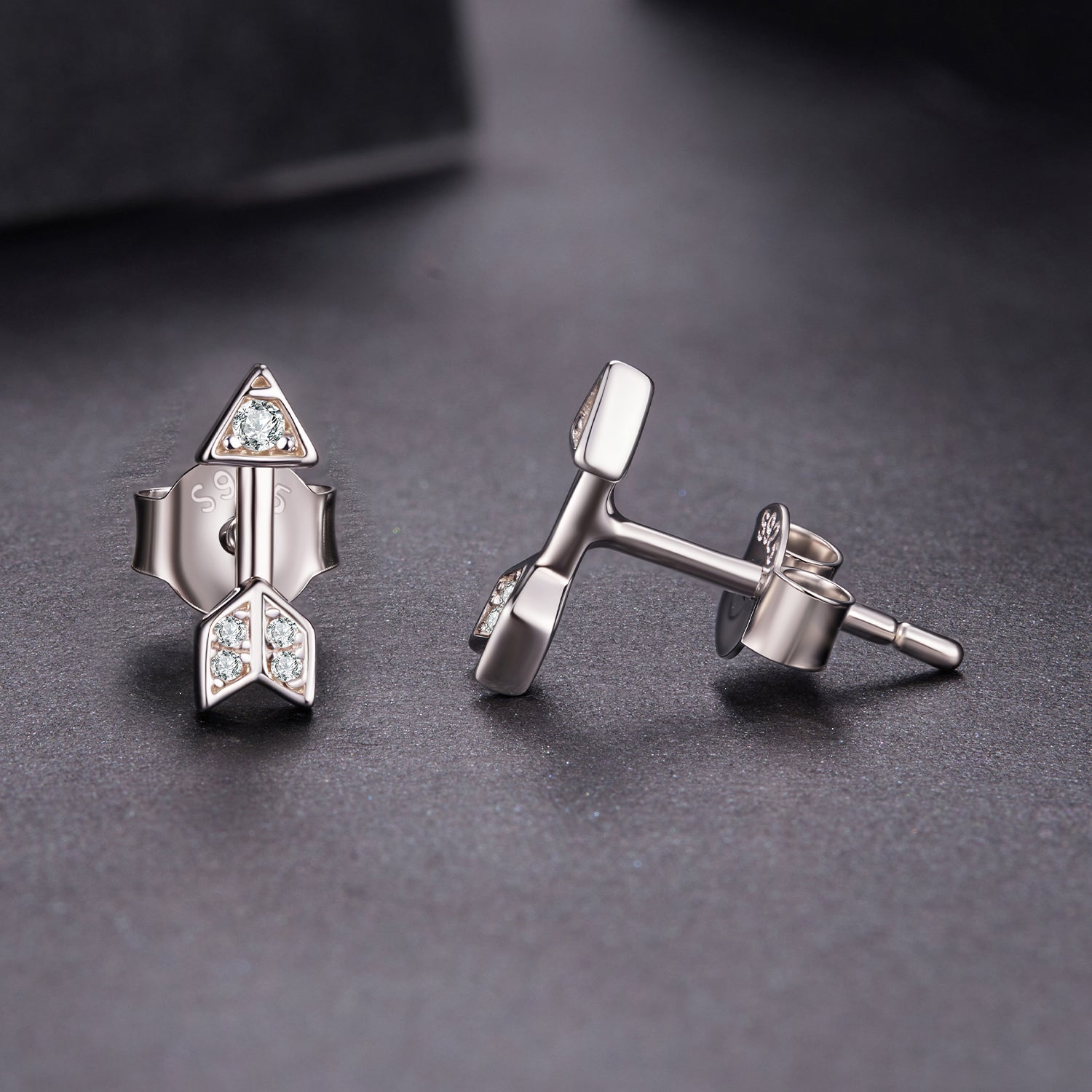 925 Sterling Silver 0.08ct and 0.12ct Moissanite Earrings in White Gold for Women DestGlow