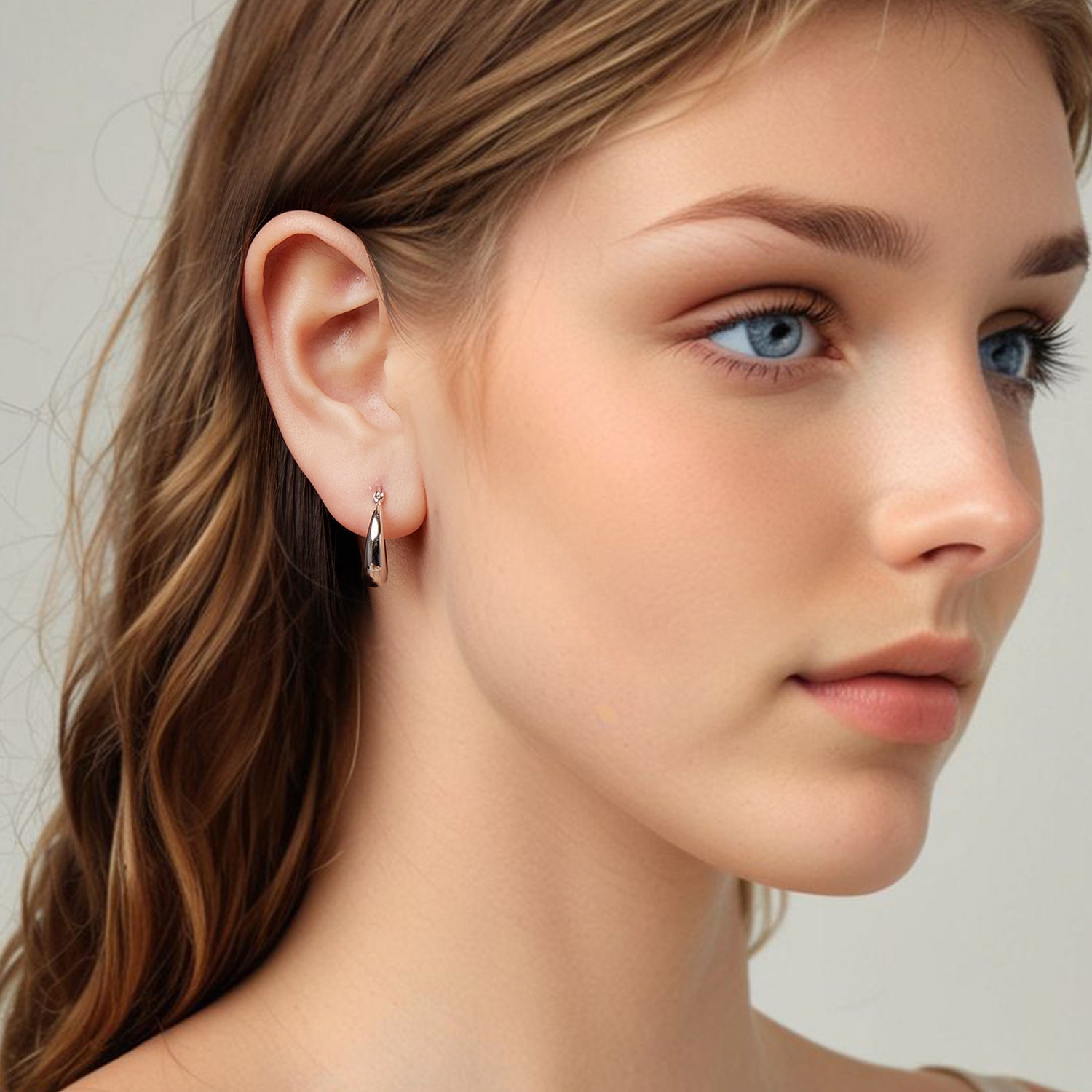 925 Sterling Silver White Gold Plated Earrings 3.0*0.7cm for Women DestGlow
