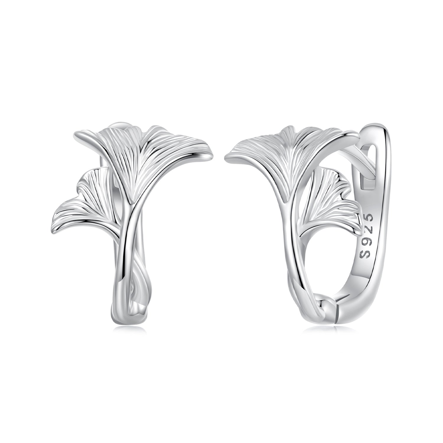 925 Sterling Silver Earrings - 1.3*0.95cm - Plated White Gold - For Women DestGlow