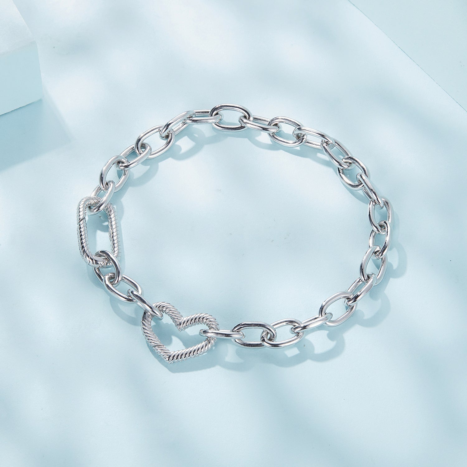925 Sterling Silver Plated 190mm Bracelet for Women DestGlow