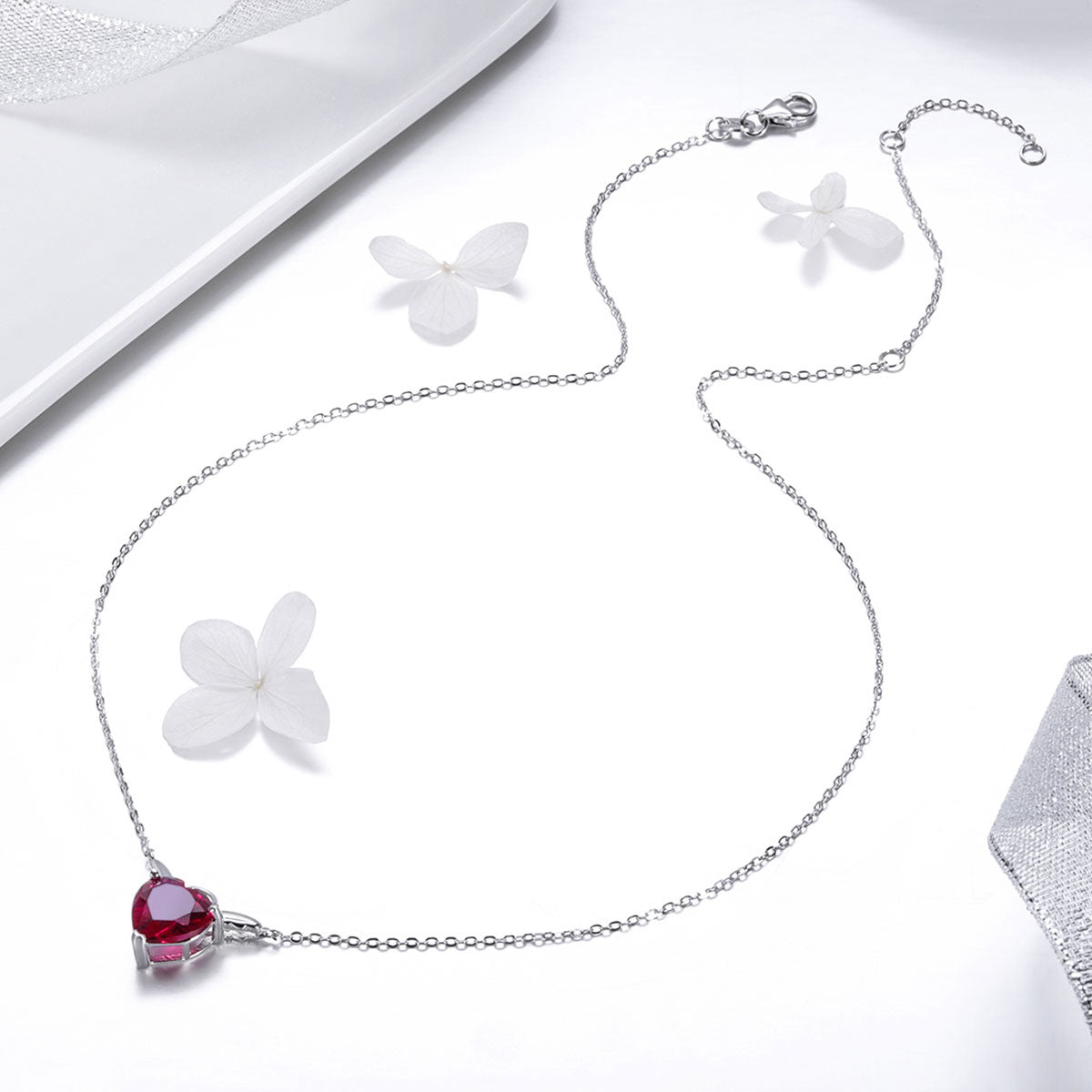 925 Sterling Silver Adjustable Necklace 37-45cm with 1.4*2cm Pendant for Women DestGlow