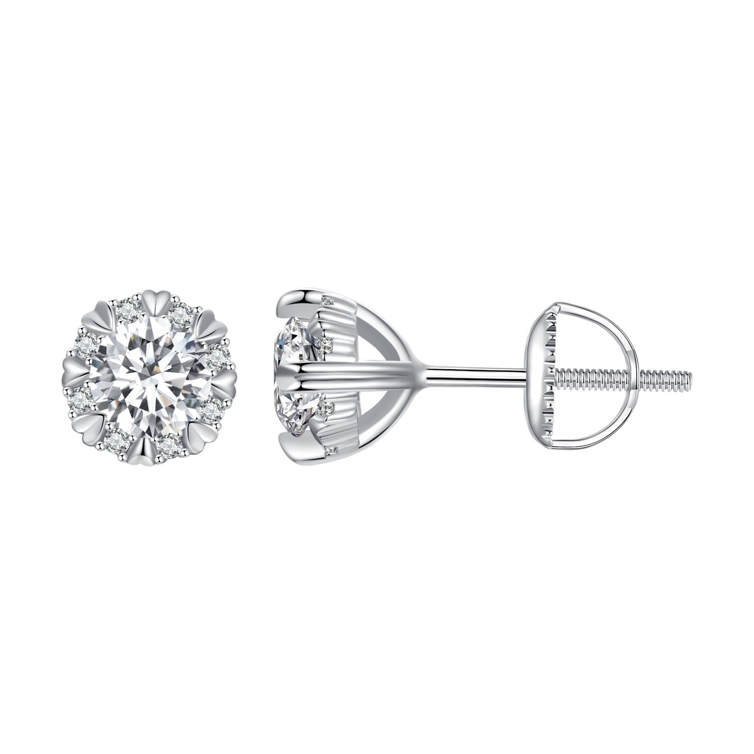 925 Sterling Silver Moissanite 0.50 Carat Earrings for Women DestGlow