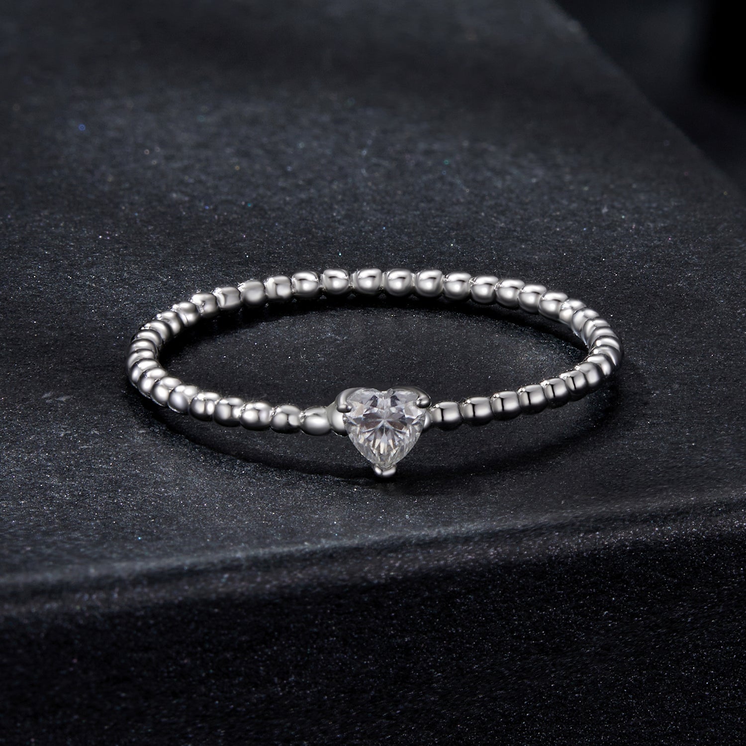 925 Sterling Silver Moissanite Ring Size 6 Plated White Gold DestGlow