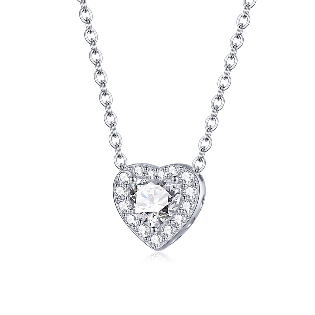 925 Sterling Silver Adjustable Cubic Zirconia Pendant Necklace for Women DestGlow