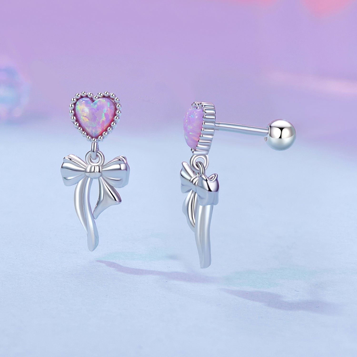 925 Sterling Silver Translucent Opal Earrings for Women DestGlow