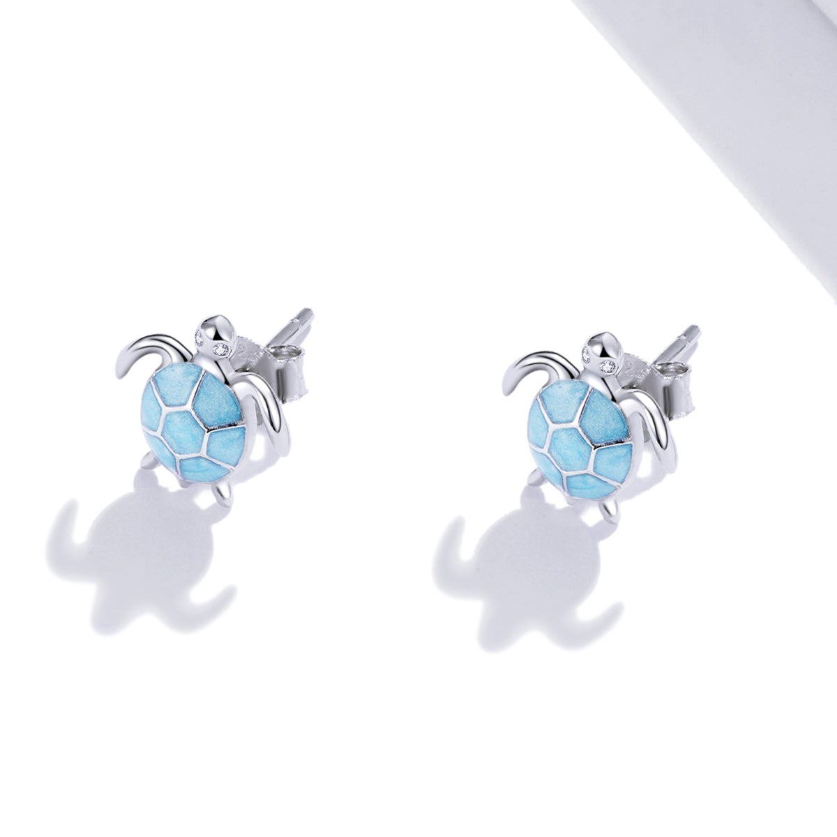 925 Sterling Silver Earrings for Women - Pavé Setting CZ with Enamel Process - 1cm DestGlow