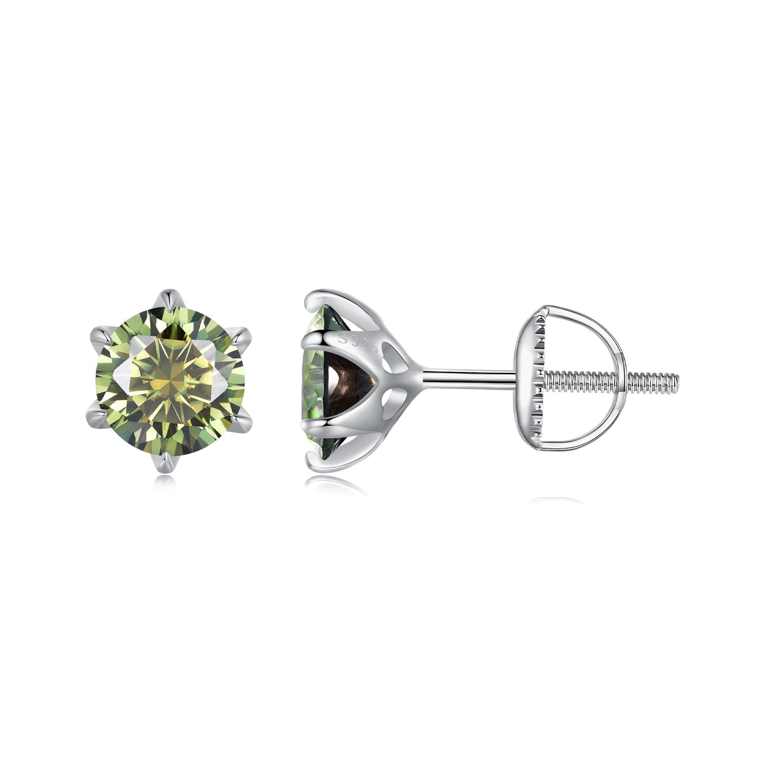 925 Sterling Silver Moissanite 1.00 Carat Earrings Size 7.0mm for Women DestGlow