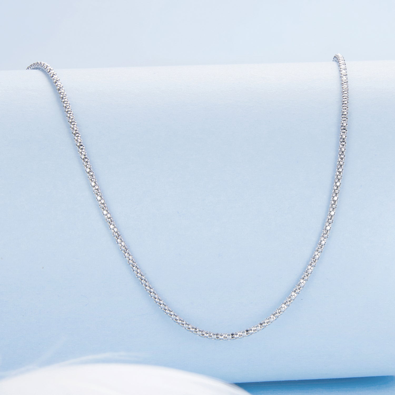 925 Sterling Silver White Gold Plated 40+5cm Necklace for Women DestGlow