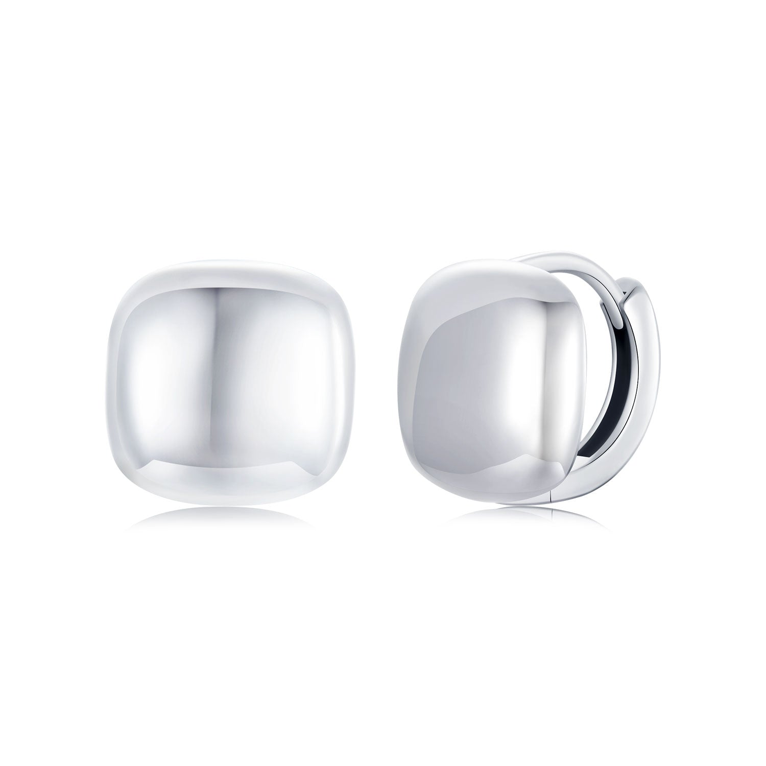 925 Sterling Silver Plated White Gold 10mm Earrings for Women DestGlow