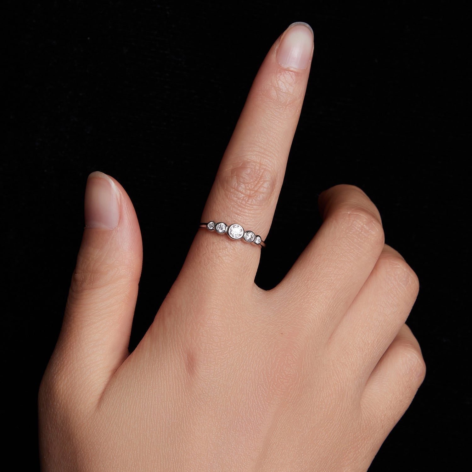 925 Sterling Silver Moissanite Ring Size 6, 0.20ct, Plated White Gold for Women DestGlow