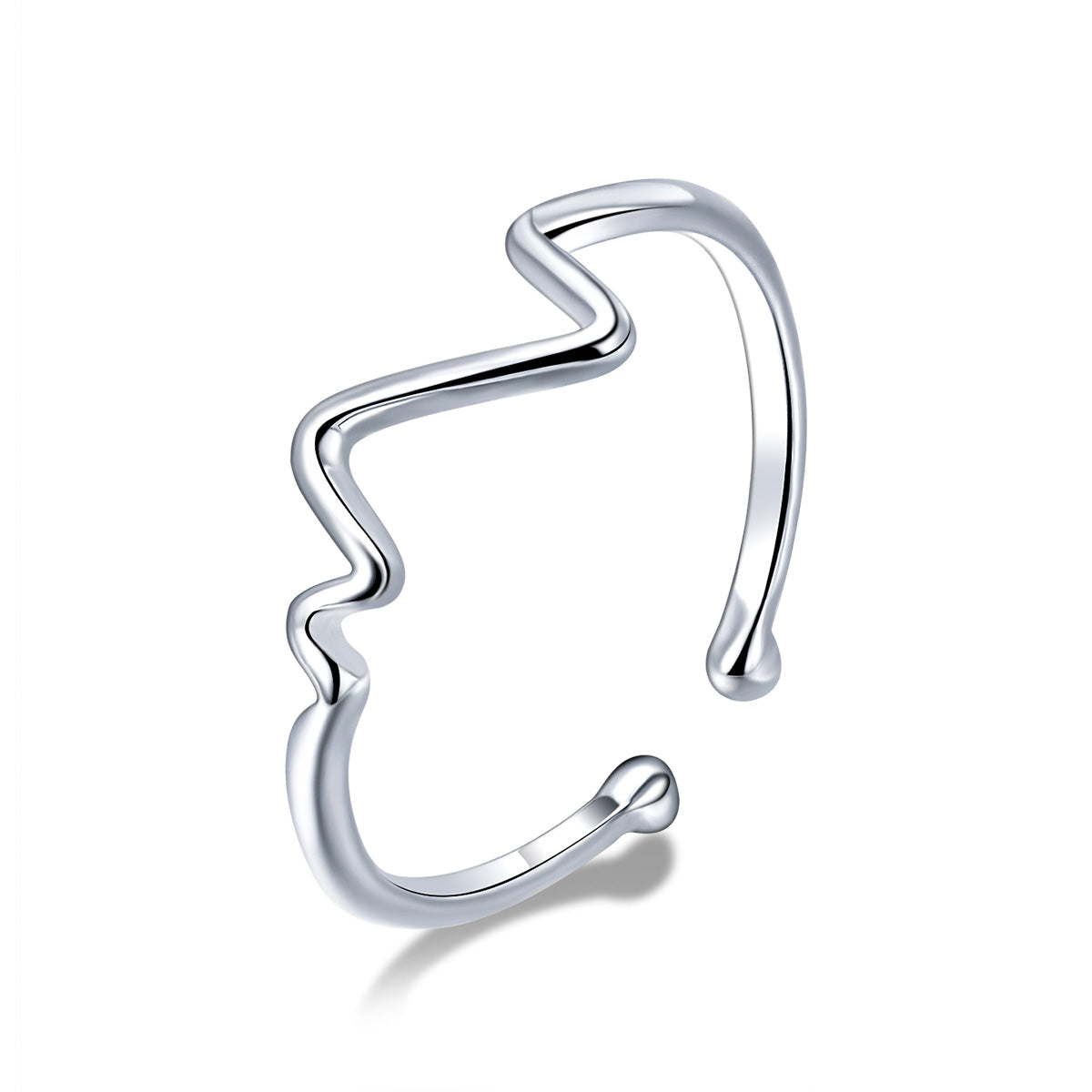 925 Sterling Silver Platinum Plated 0.1cm Ring for Men DestGlow