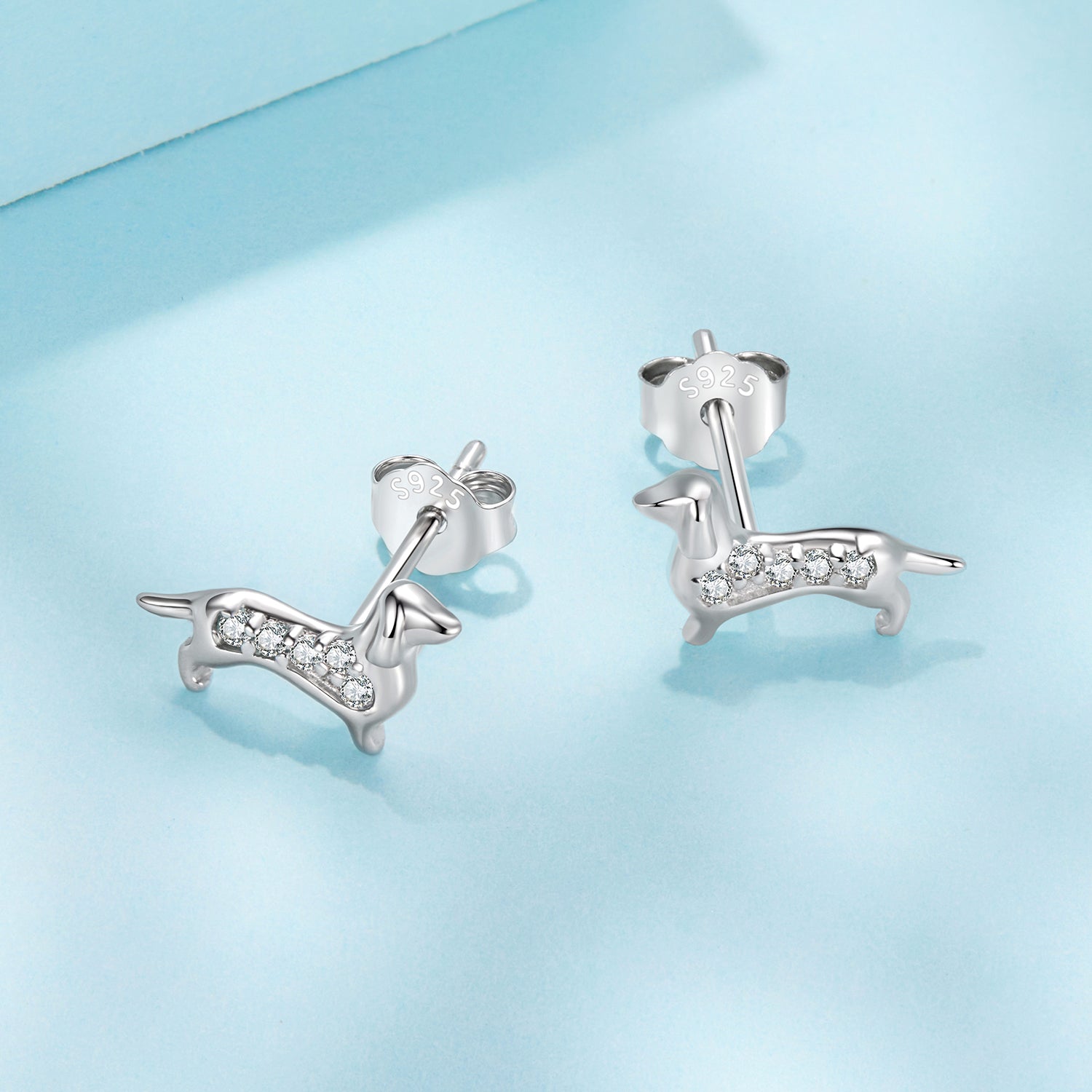 925 Sterling Silver Earrings with Pavé Setting and White Gold Plating for Women DestGlow