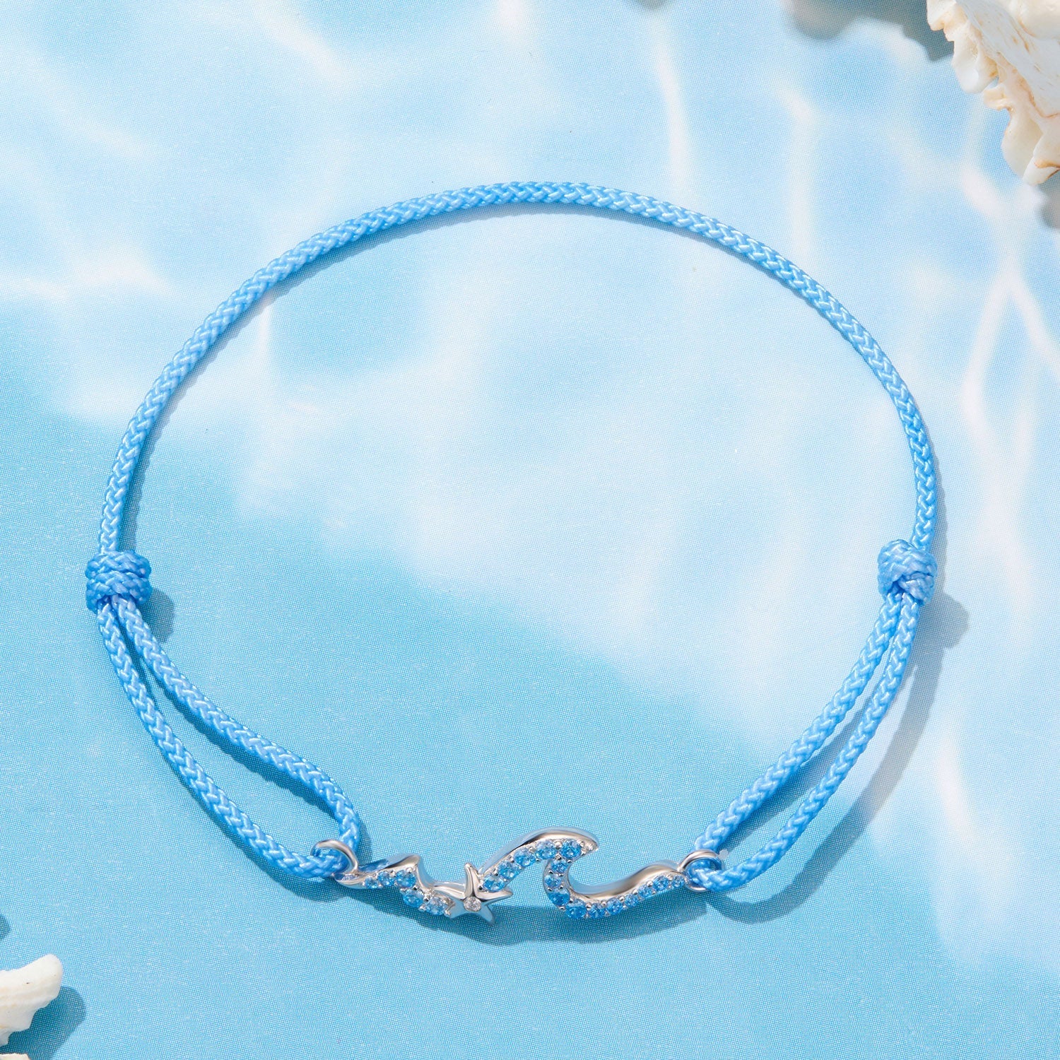 925 Sterling Silver Adjustable White Gold Bracelet with CZ Pendants for Women DestGlow
