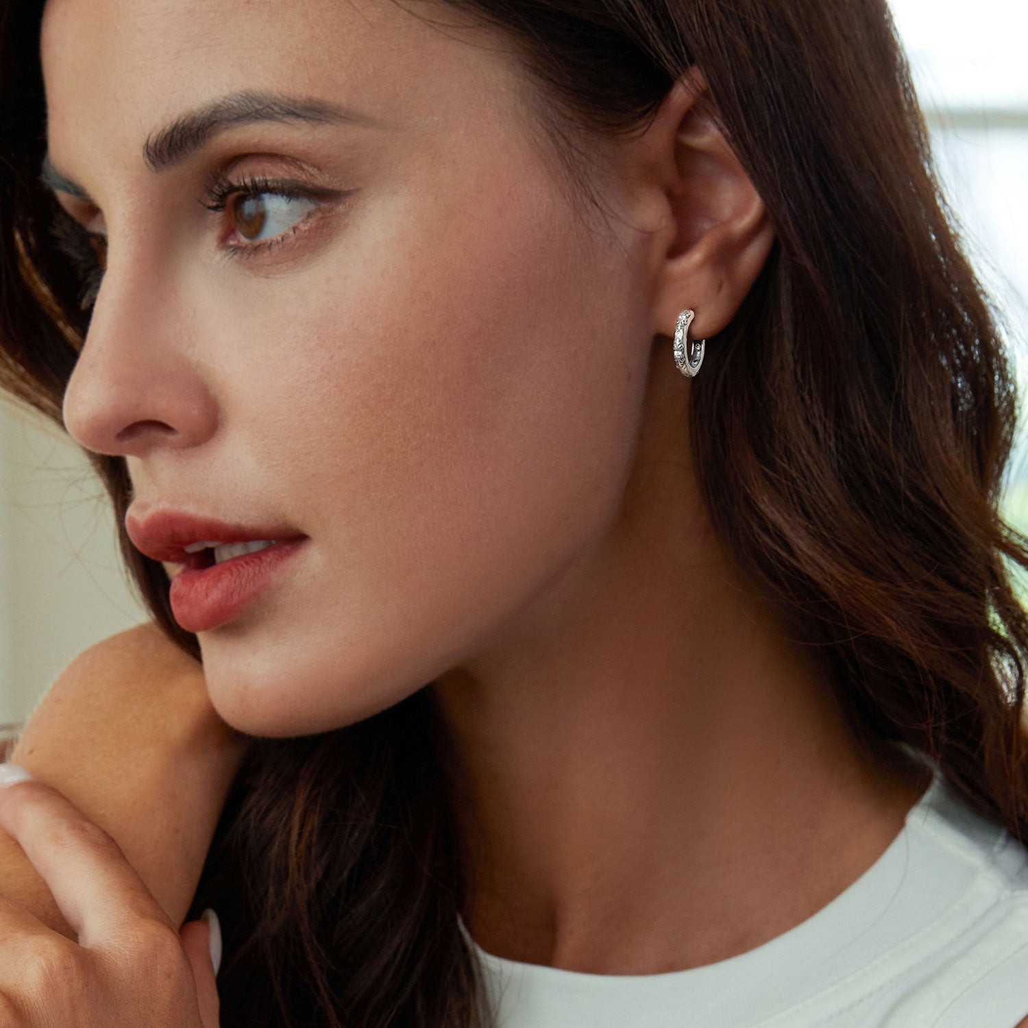 925 Sterling Silver Earrings with Oxidized Finish and Pavé Setting CZ for Women DestGlow