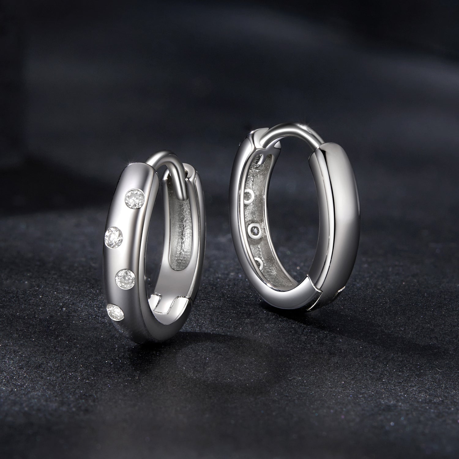 925 Sterling Silver Moissanite Earrings for Women - White Gold Plated DestGlow