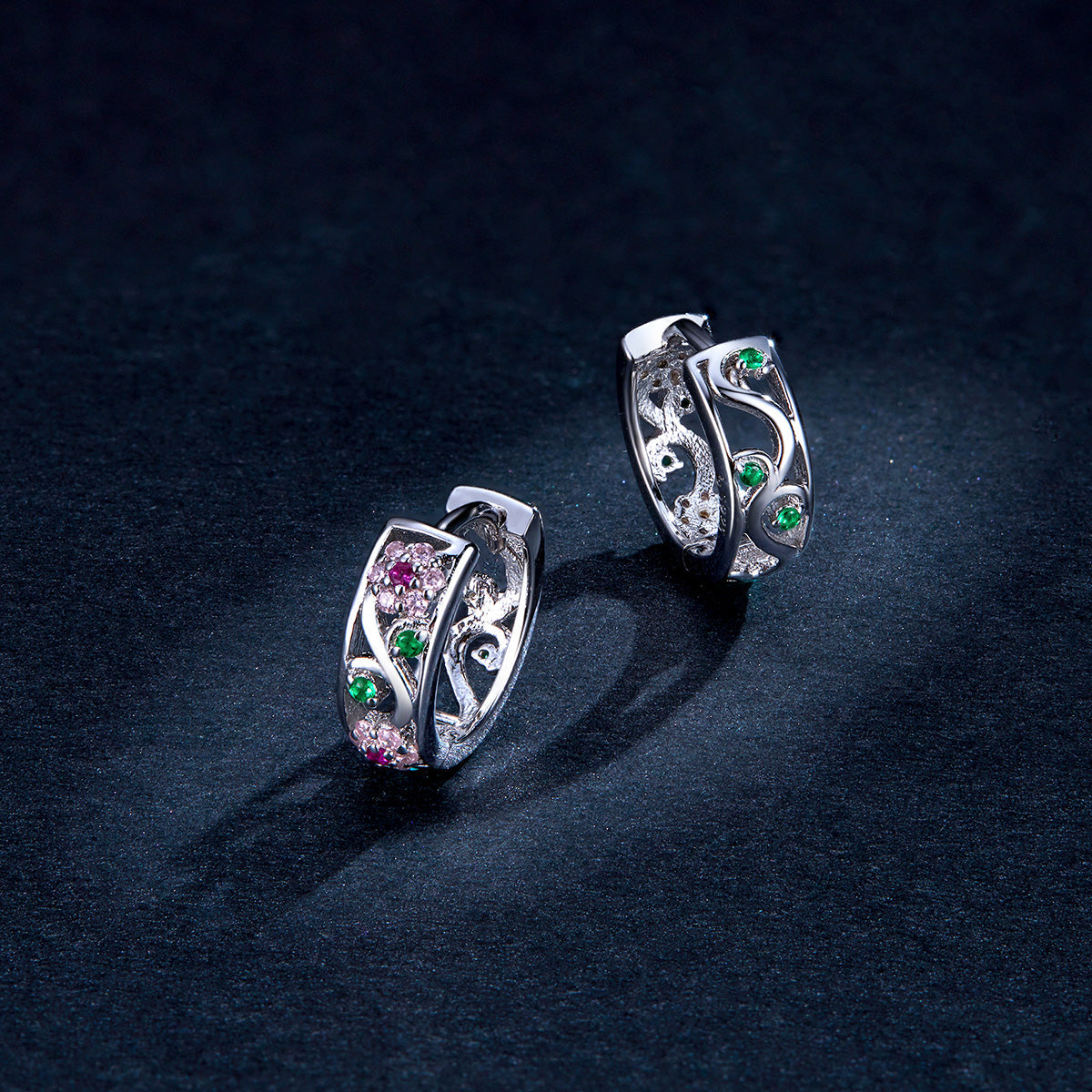 925 Sterling Silver Earrings with Pavé Setting CZ, 1.2*0.5cm, for Women DestGlow