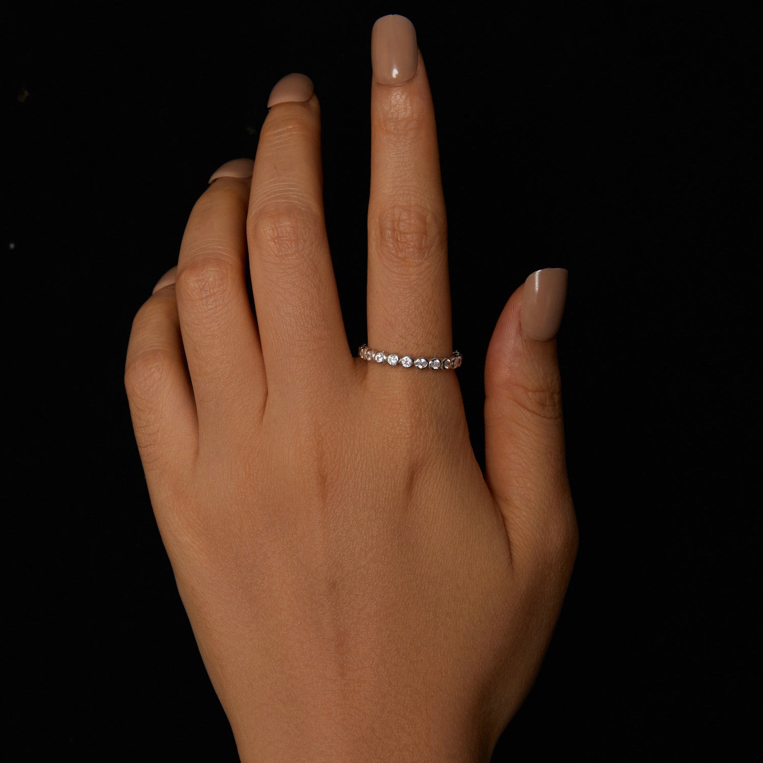 925 Sterling Silver 2mm Moissanite Ring Size 7 for Women DestGlow