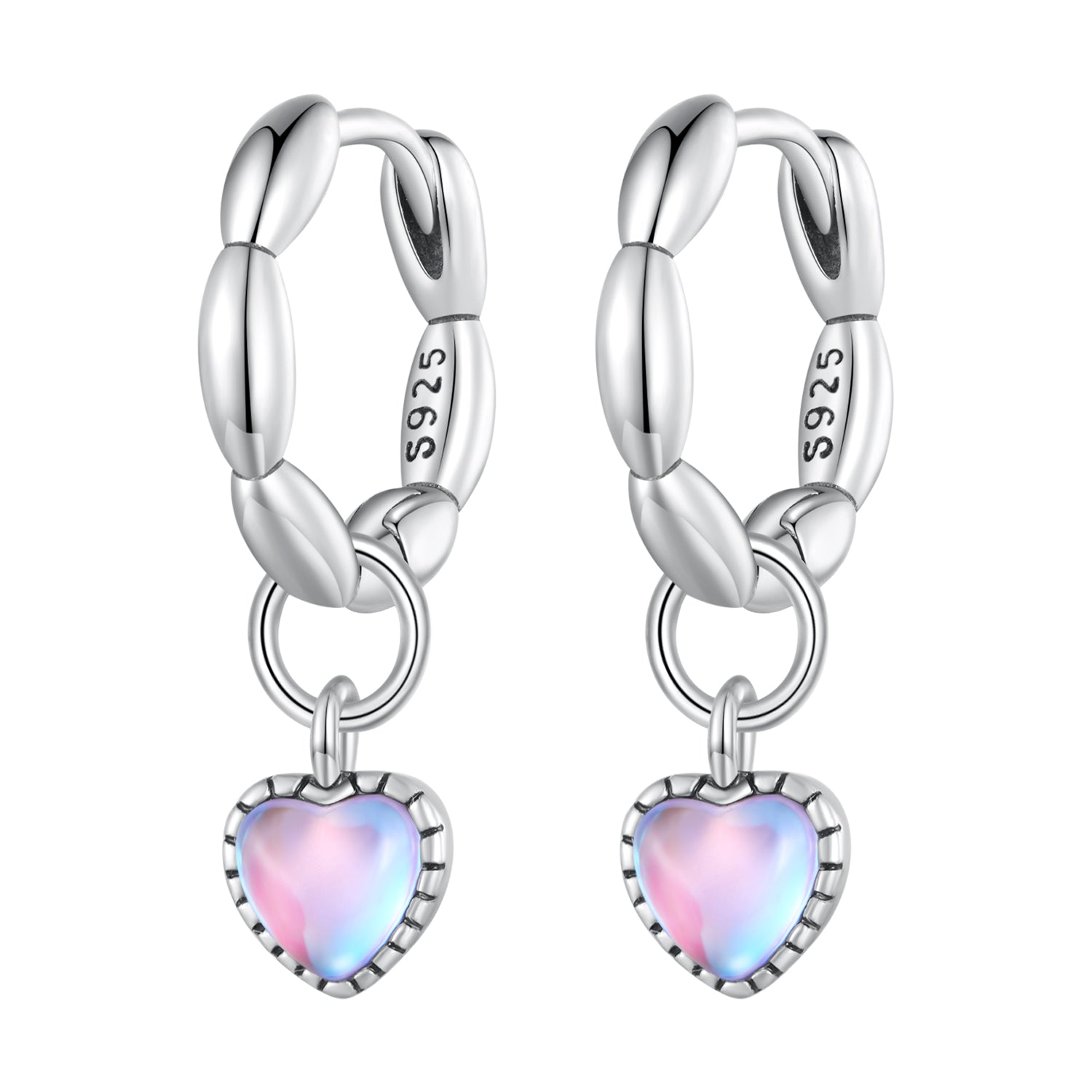 S925 Sterling Silver Earrings with Transparent Glass for Women DestGlow