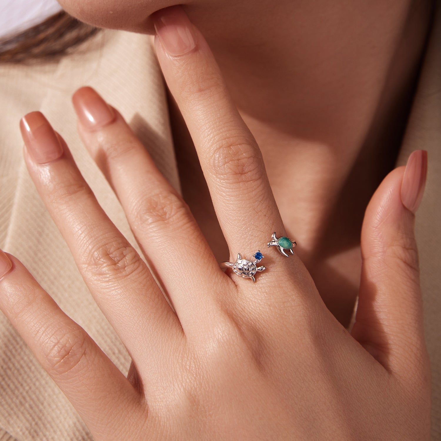 925 Sterling Silver Enamel White Gold Plated Ring for Women DestGlow