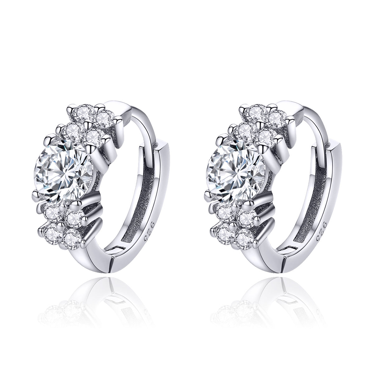 925 Sterling Silver Earrings with Pavé Setting and CZ Stone for Women DestGlow