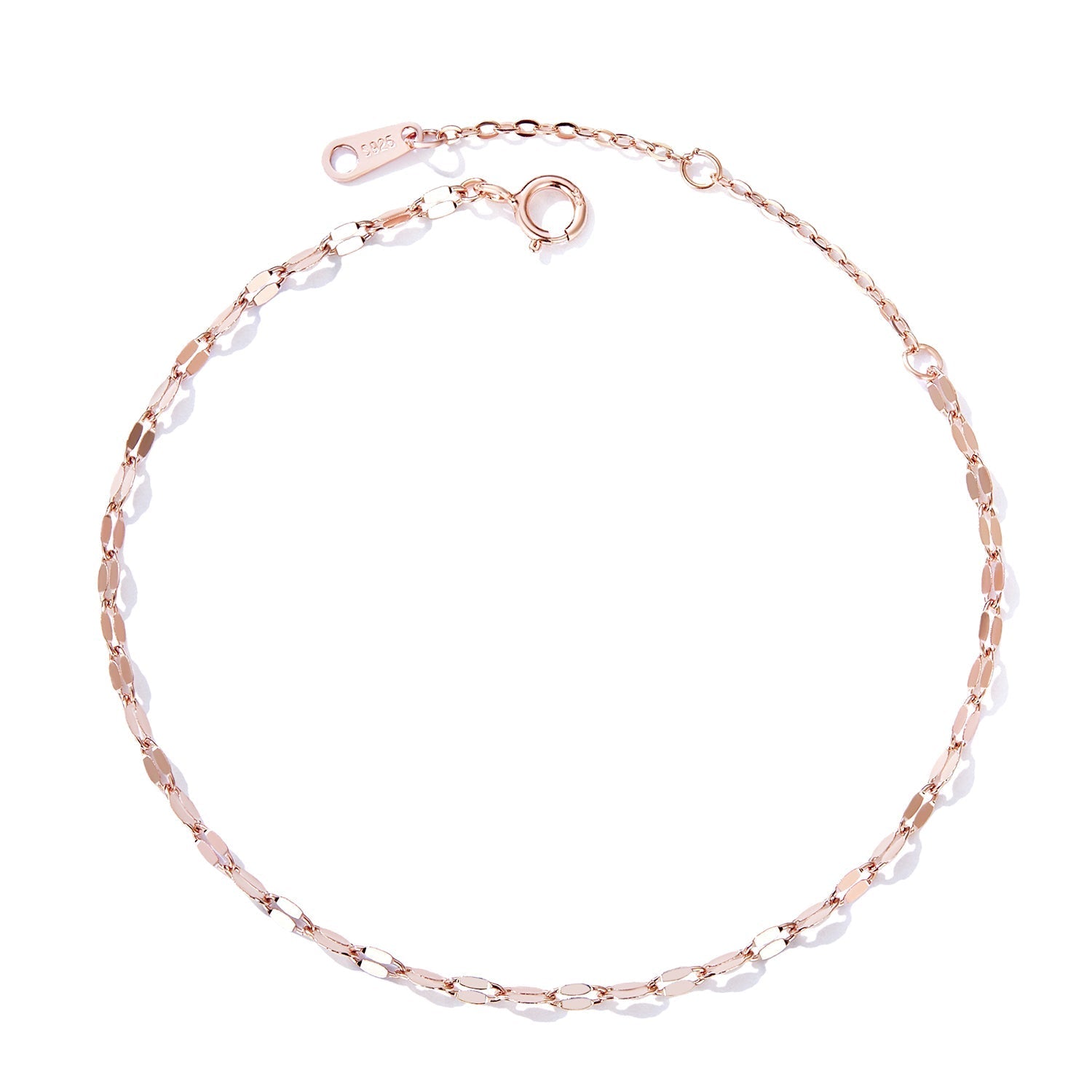 925 Sterling Silver Adjustable Rose Gold Bracelet for Women DestGlow
