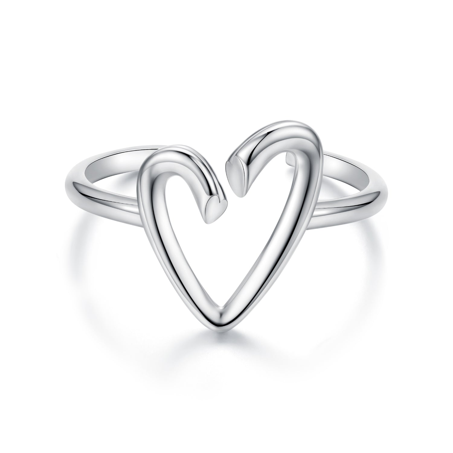 925 Sterling Silver Oxidized Silver Heart Ring for Women DestGlow