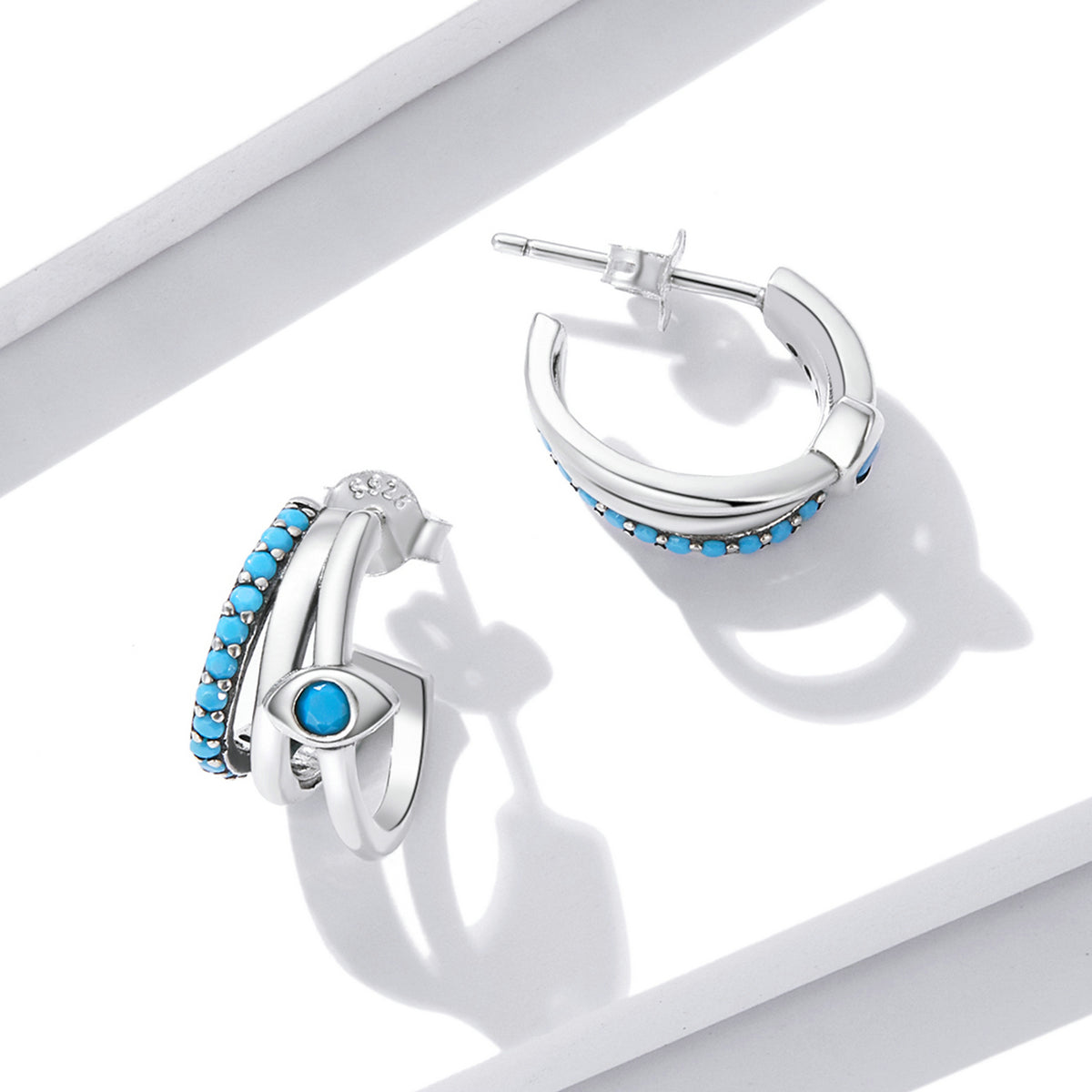 925 Sterling Silver High Quality Turquoise Earrings DestGlow