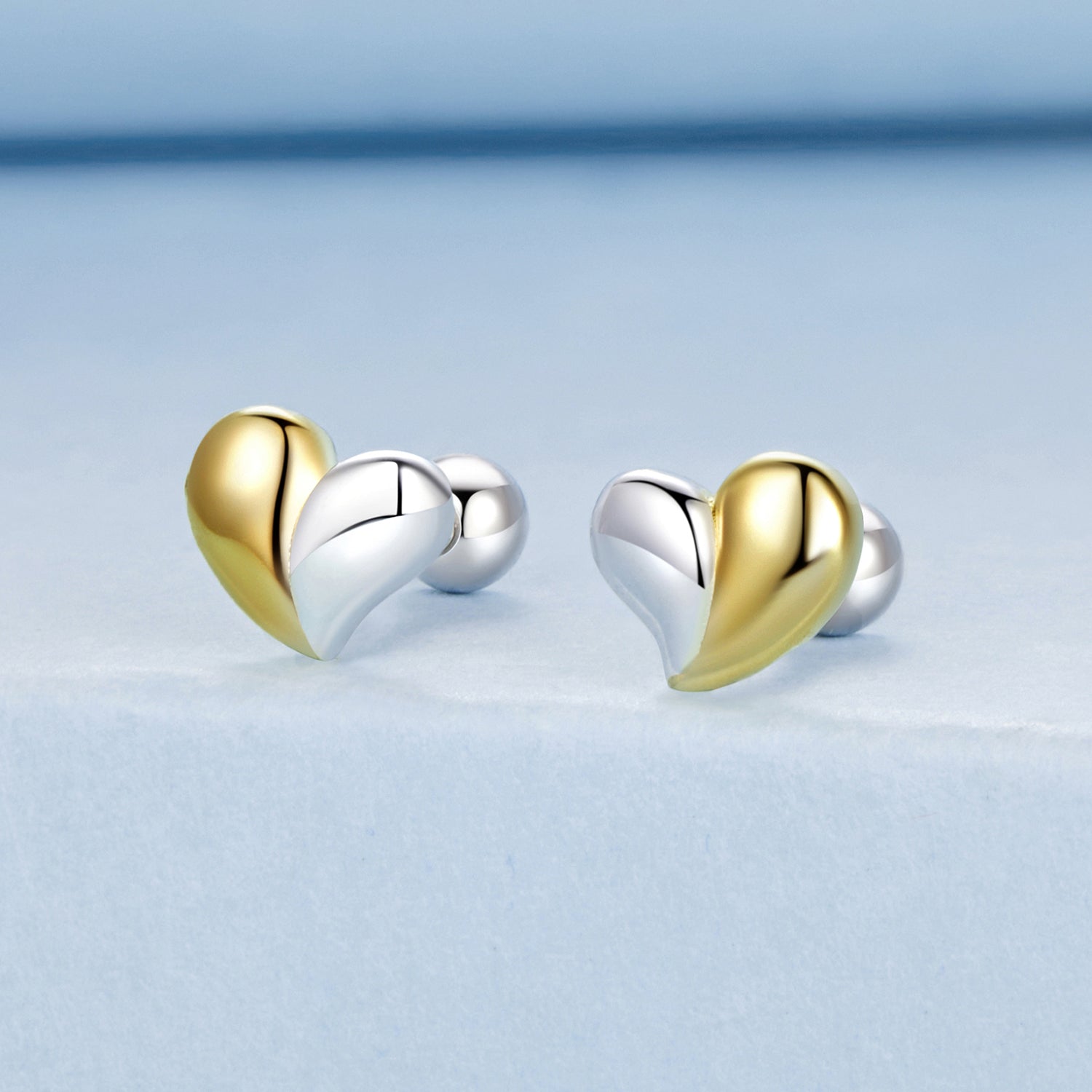 925 Sterling Silver & Plated Gold Earrings for Women - 0.5*0.6cm DestGlow