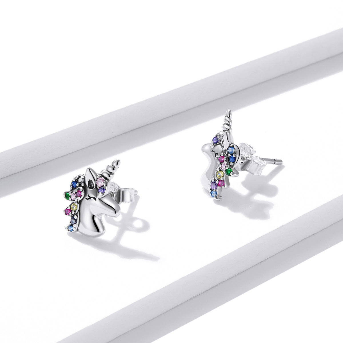925 Sterling Silver Earrings with Pavé Setting CZ, Oxidized, 1.4x0.9cm for Women DestGlow