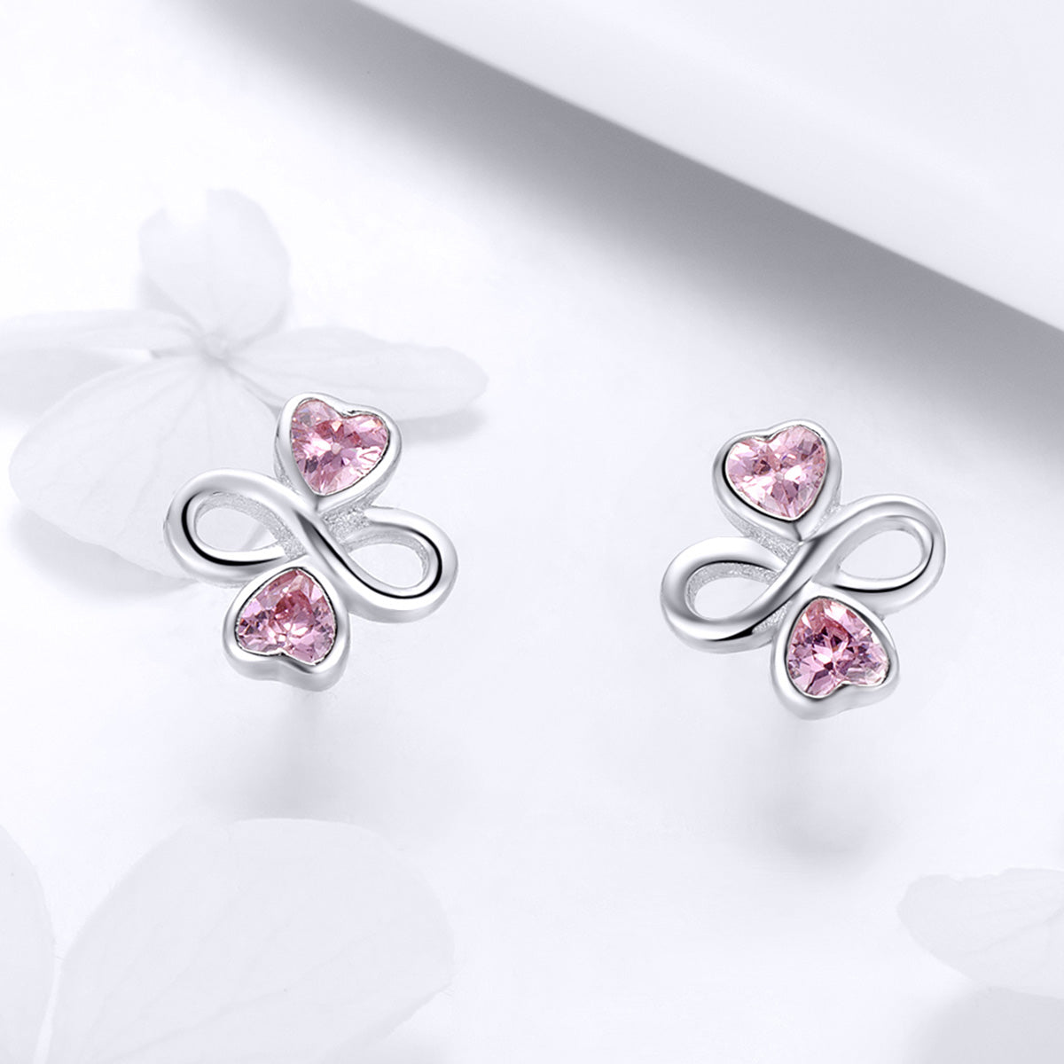 925 Sterling Silver Platinum Plated Pavé Setting CZ Earrings DestGlow