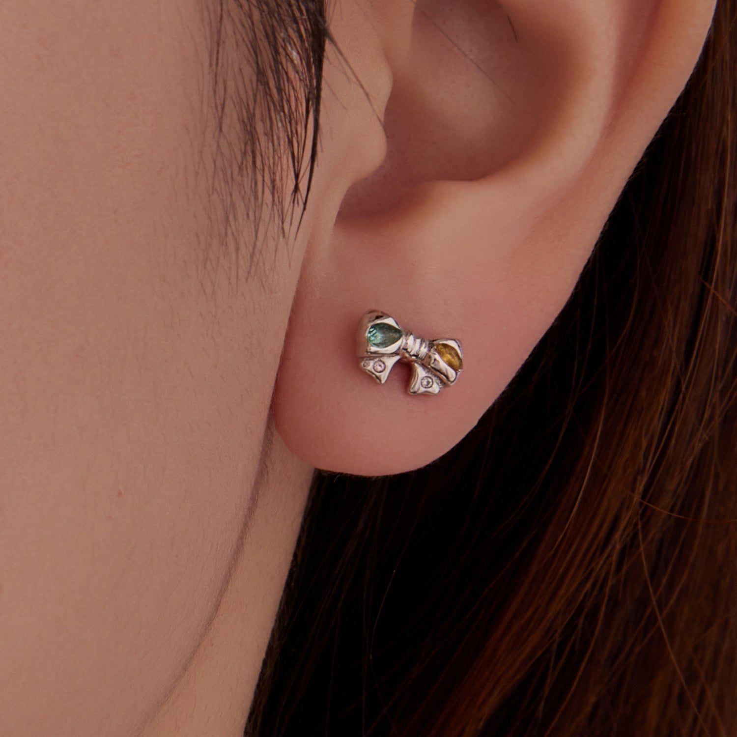 925 Sterling Silver Earrings with Transparent Glass and CZ for Women DestGlow