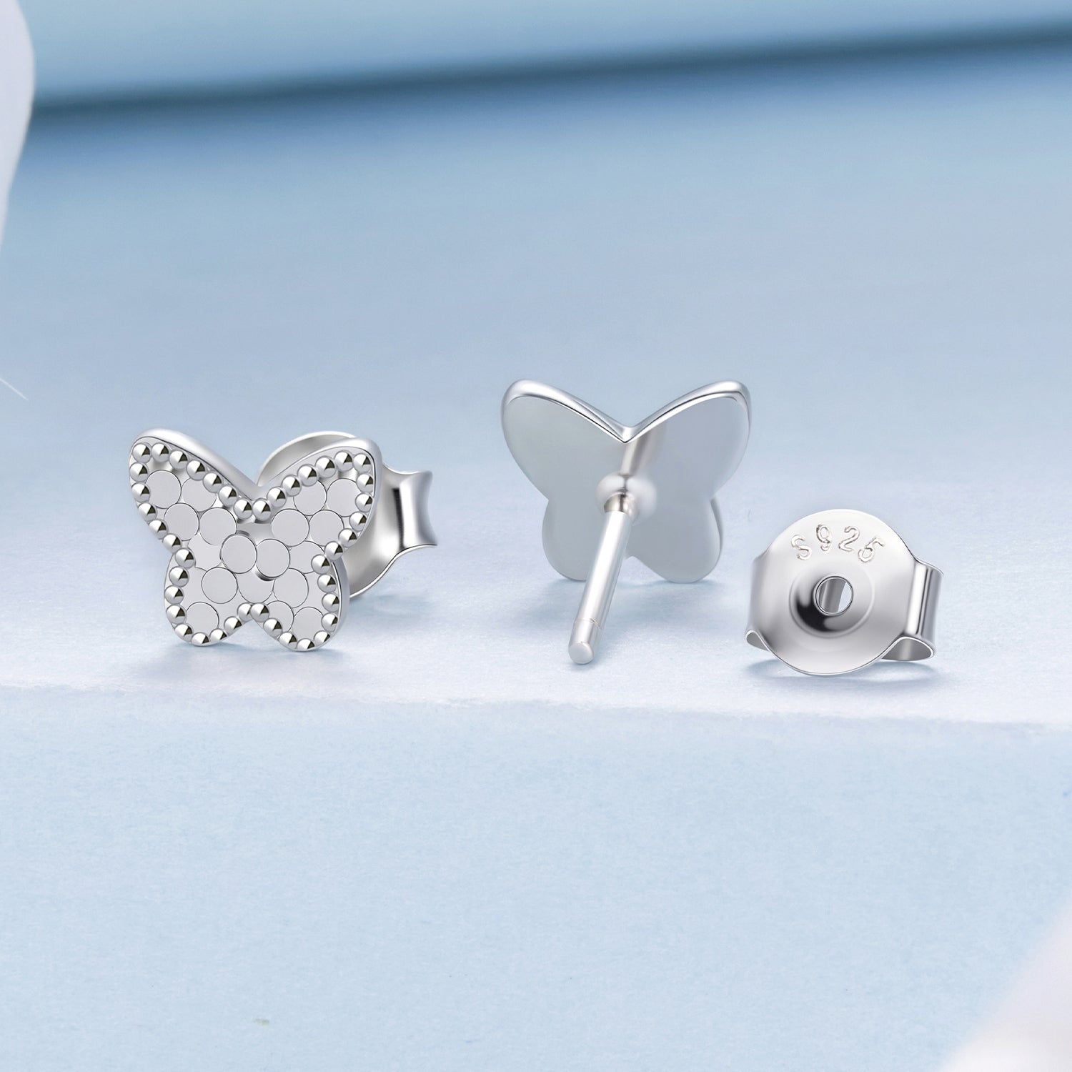 925 Sterling Silver Earrings with Plated White Gold for Women DestGlow