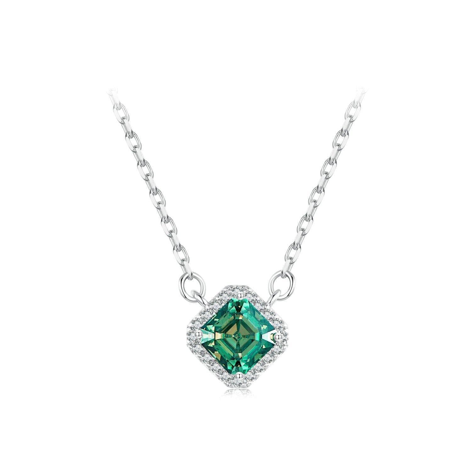 925 Sterling Silver 0.6 Carat Moissanite Pendant Necklace for Women DestGlow