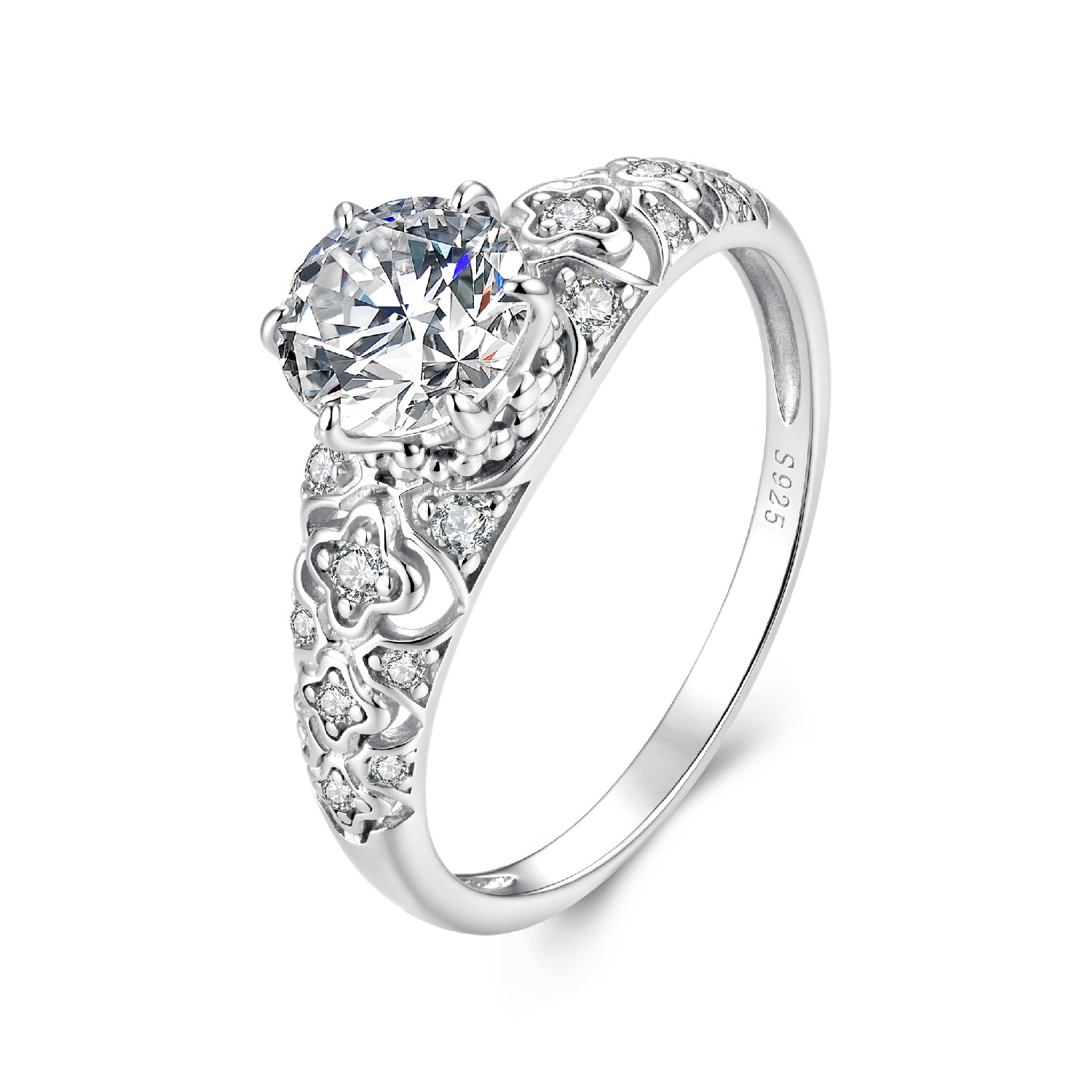 925 Sterling Silver Moissanite 0.65 Carat Ring Size 6 for Women DestGlow