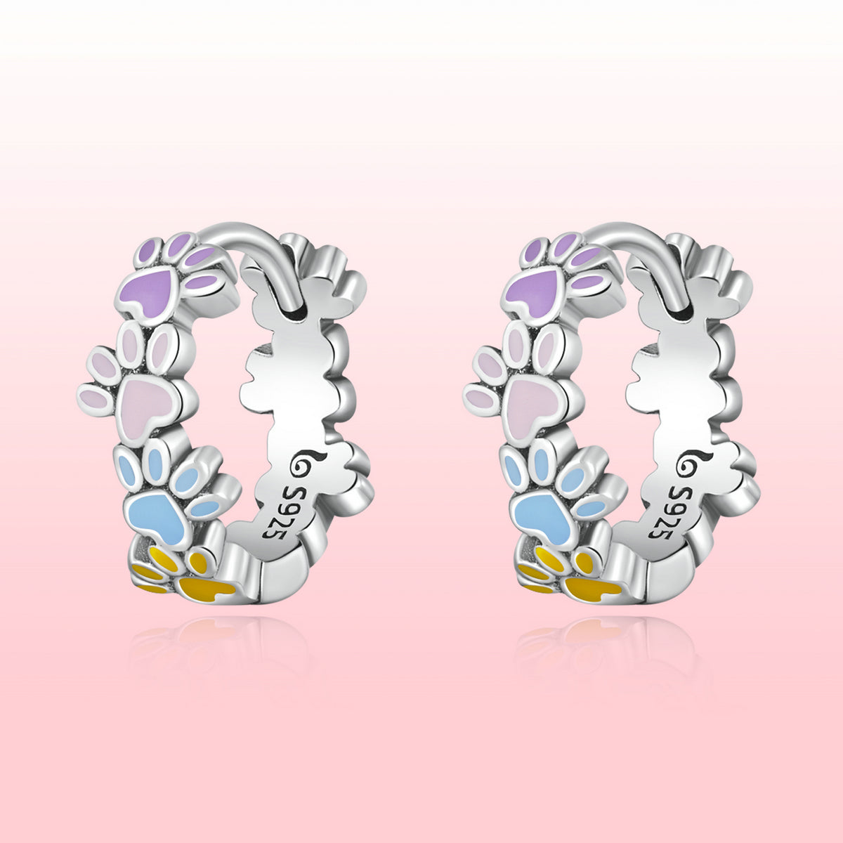 925 Sterling Silver Enamel Oxidized Silver Earrings DestGlow